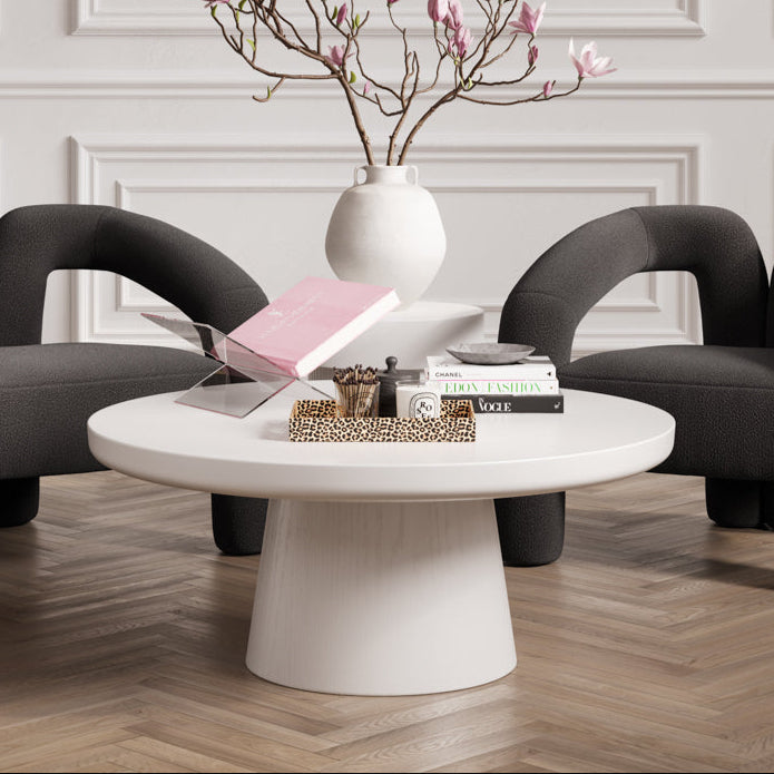 Rumi White Ash Wood Round Coffee Table