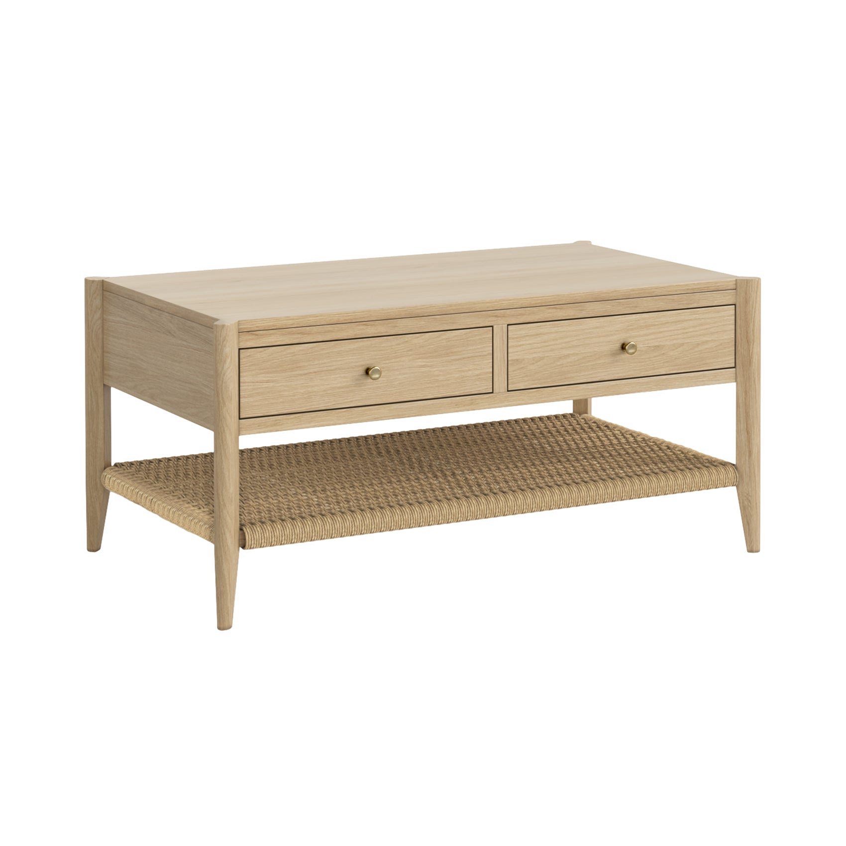 Harlow Natural Oak Wood Rectangle Storage Coffee Table