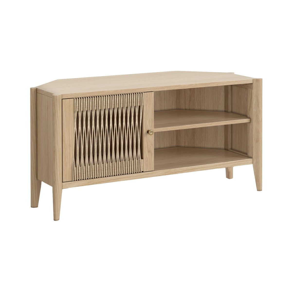 Harlow Natural Oak Wood Corner TV Unit