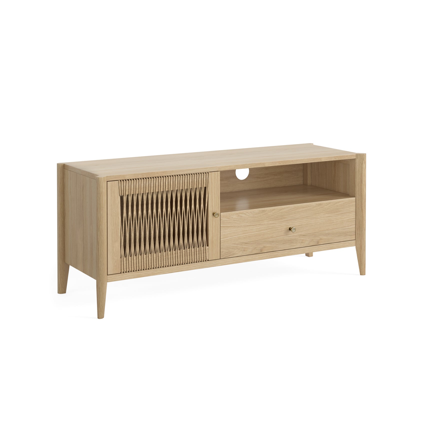 Harlow Natural Oak Wood TV Unit 120cm