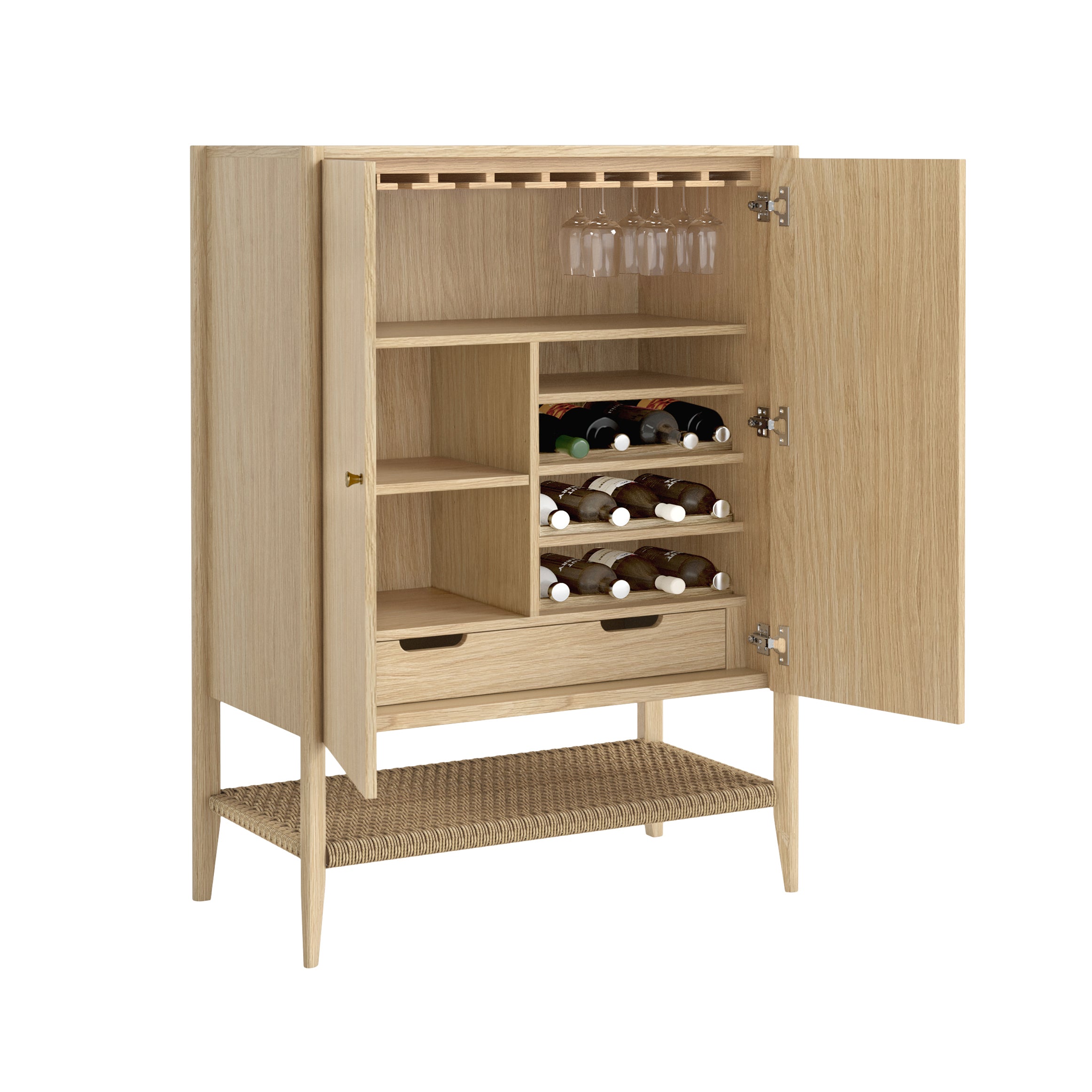 Harlow Natural Oak Wood Bar Unit