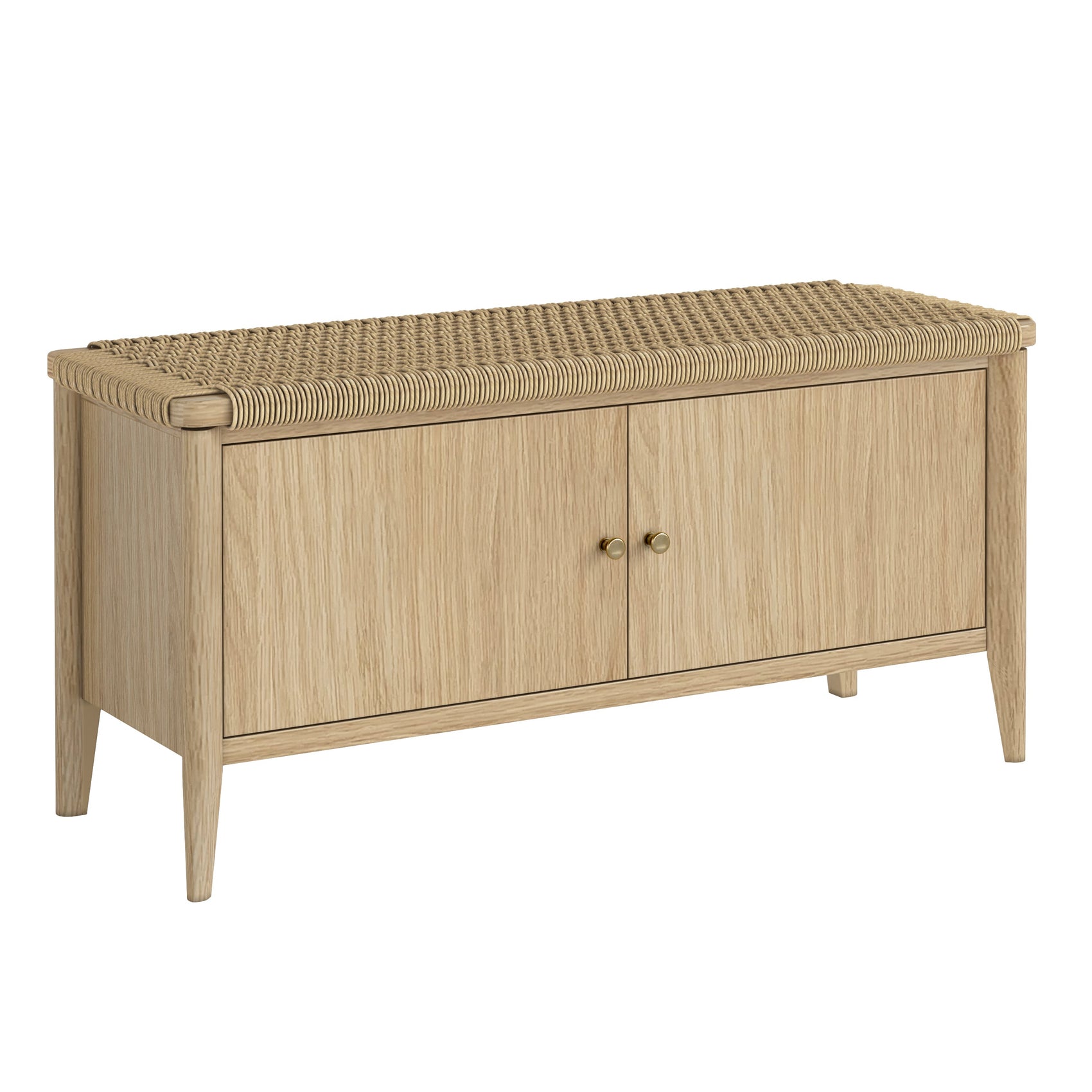 Harlow Natural Oak Wood Hallway Bench 100cm