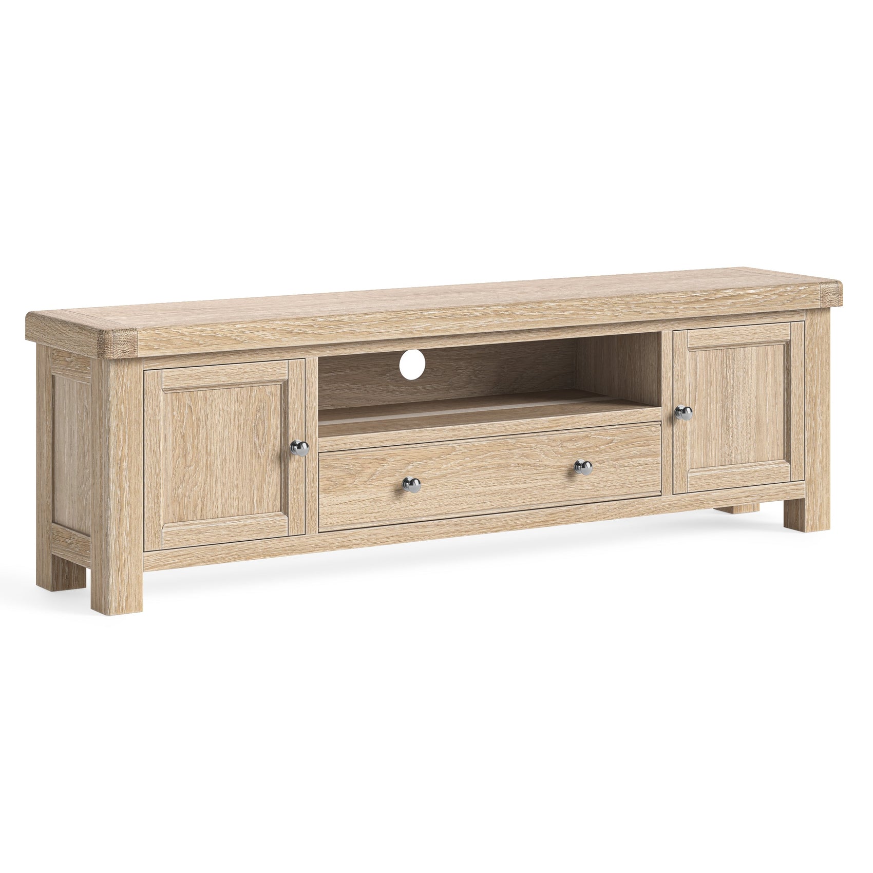 Jackson Whitewash Oak Wood TV Unit 1900