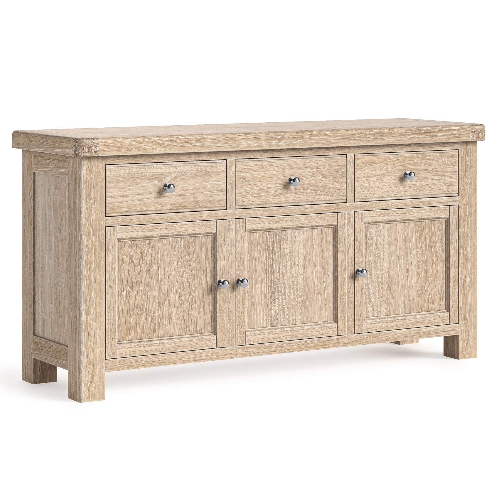 Jackson Whitewash Oak Wood Sideboard - Large