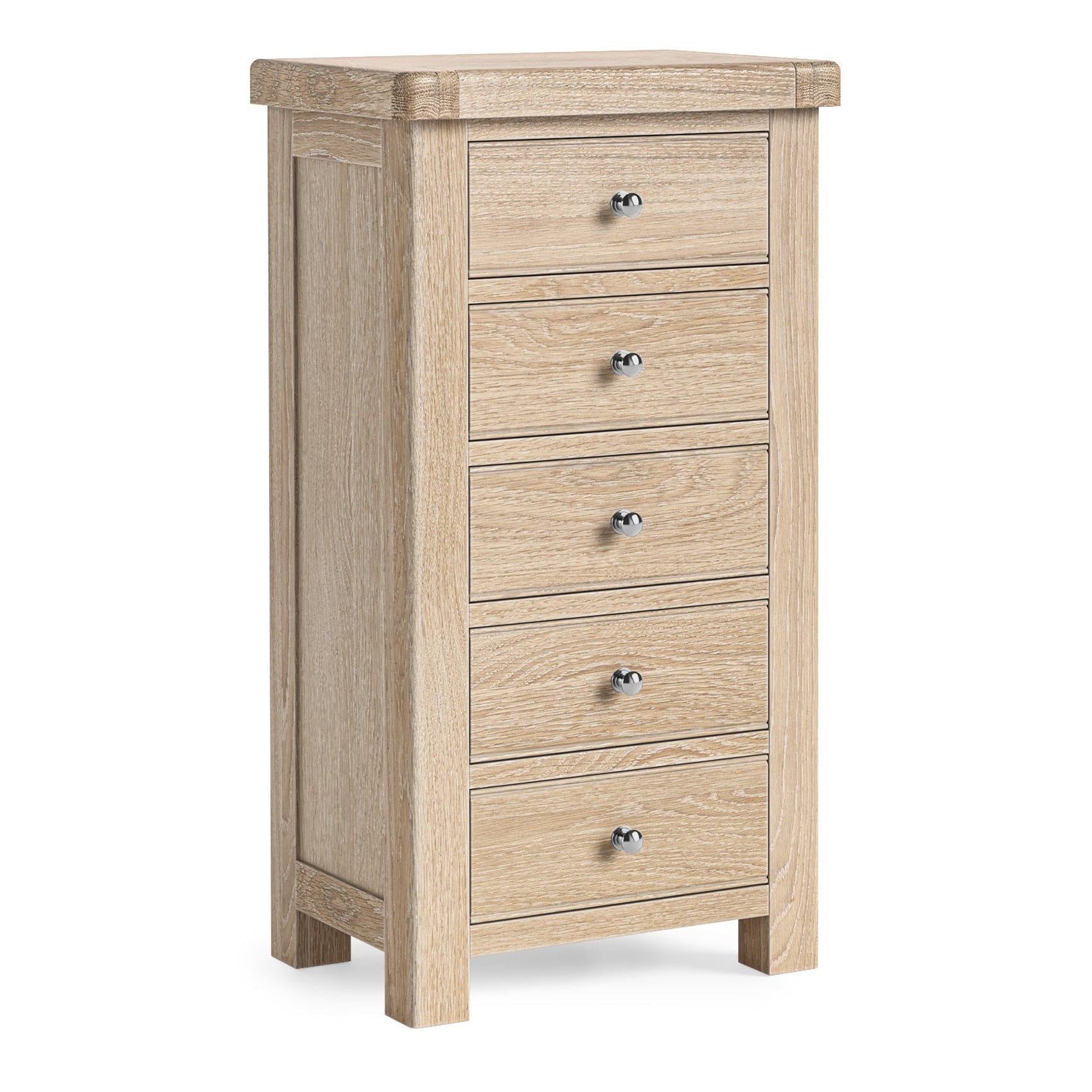 Jackson Whitewash Oak Wood Tall Boy Chest