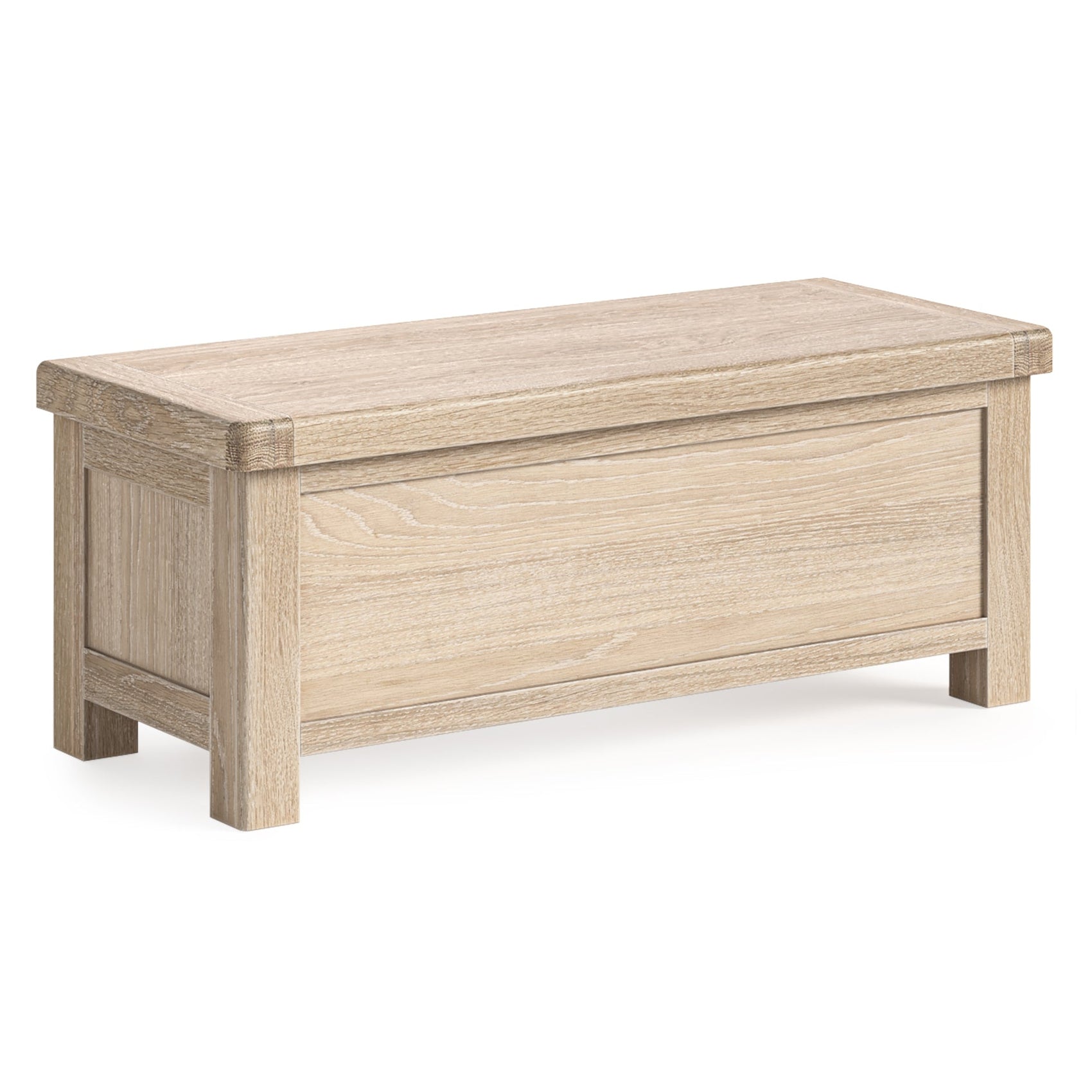 Jackson Whitewash Oak Wood Blanket Box