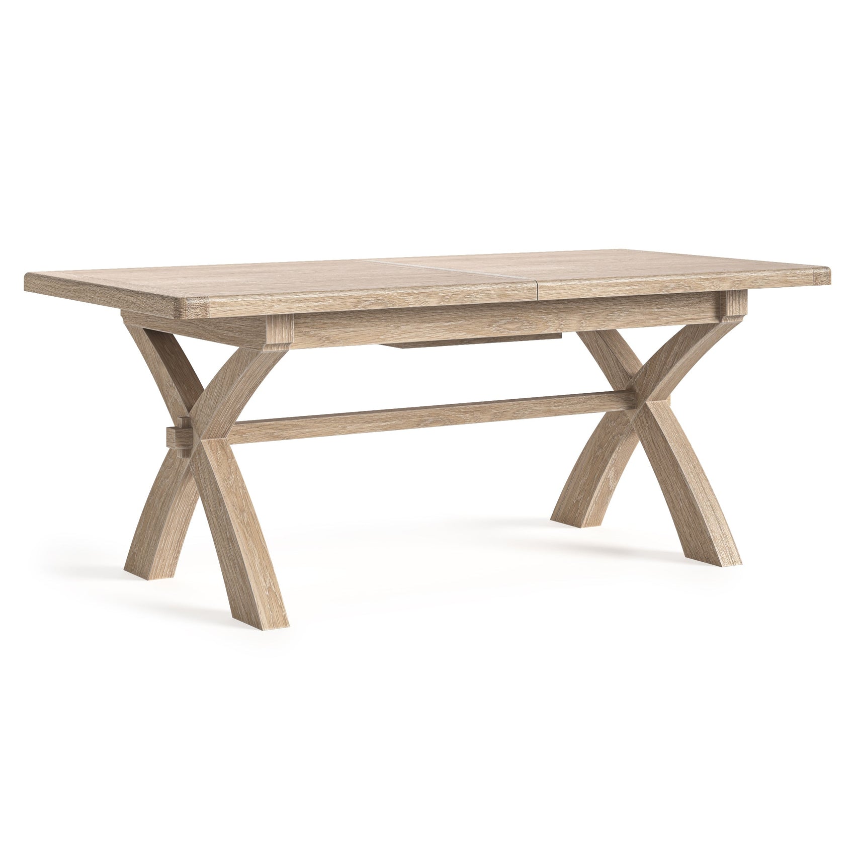 Jackson Whitewash Oak Wood Cross Leg Extending Dining Table 200/245cm