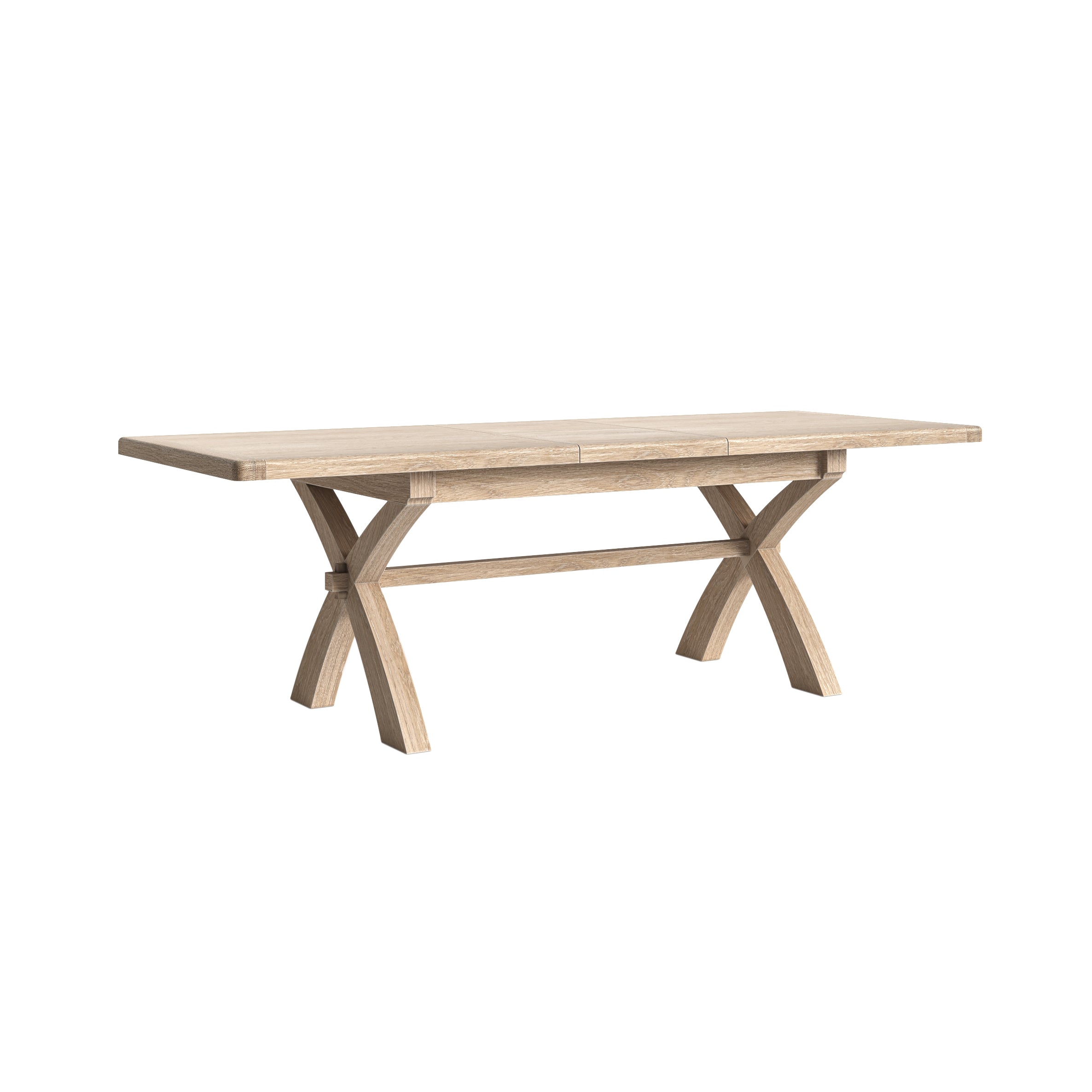 Jackson Whitewash Oak Wood Cross Leg Extending Dining Table 200/245cm