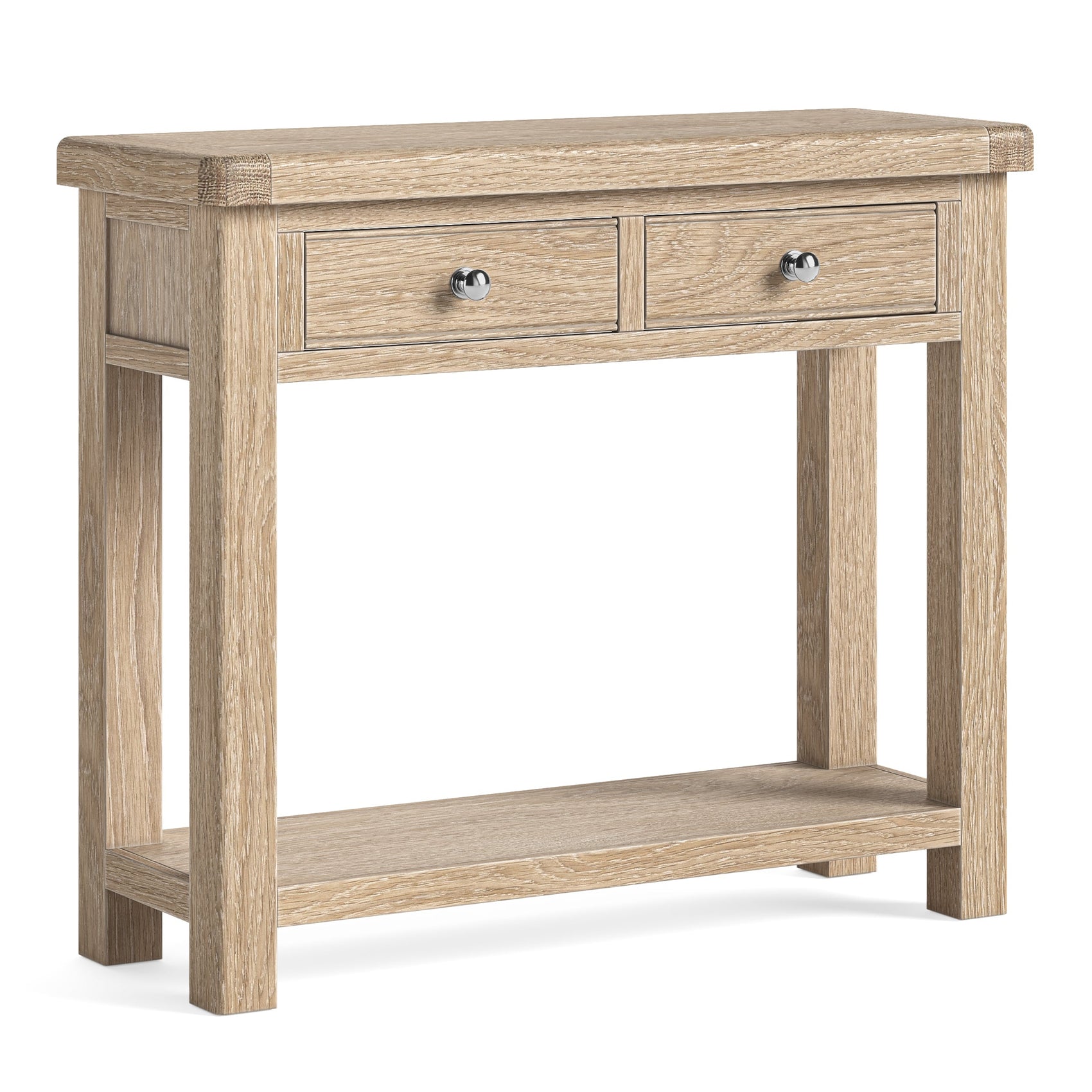 Jackson Whitewash Oak Wood Console Table