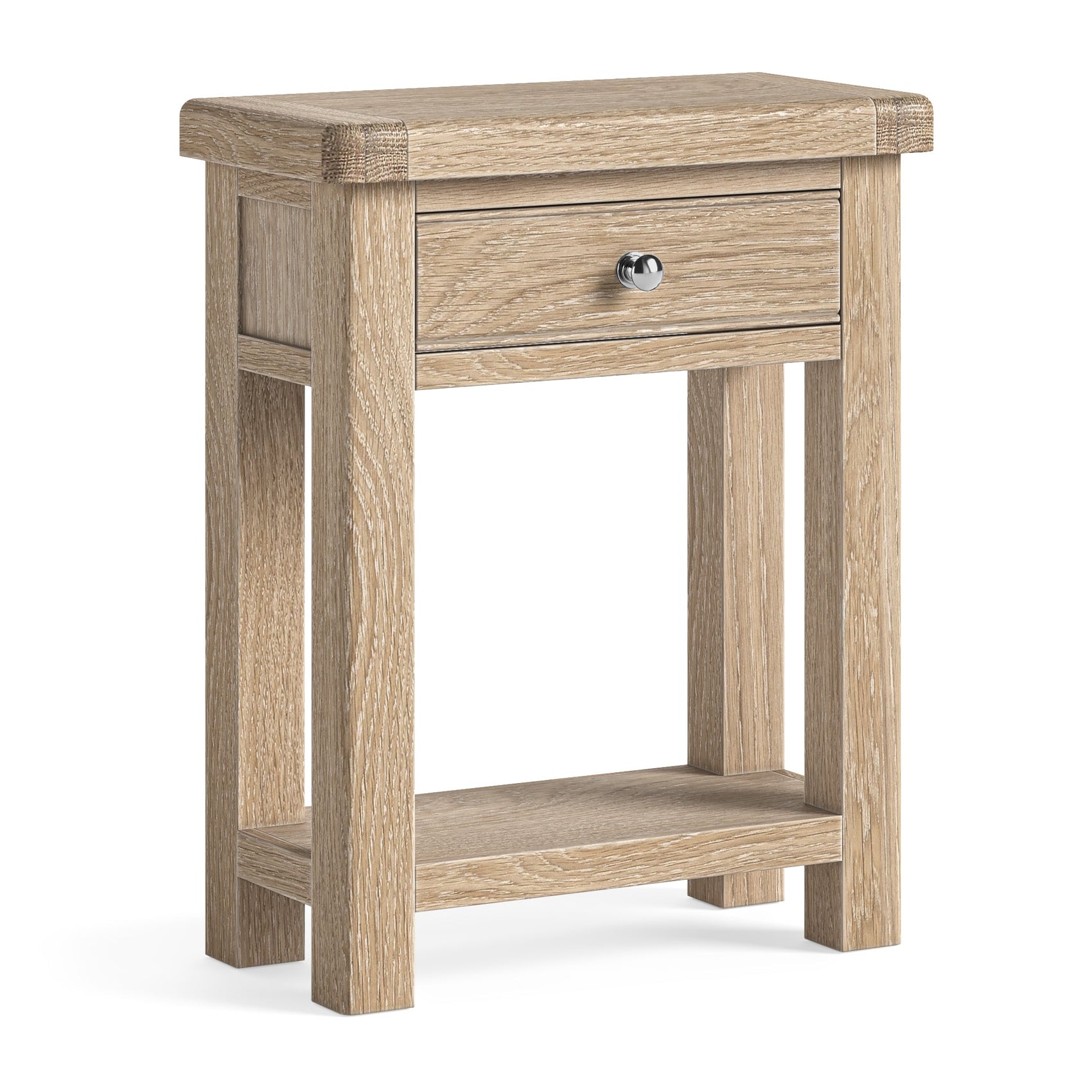 Jackson Whitewash Oak Wood Side Table