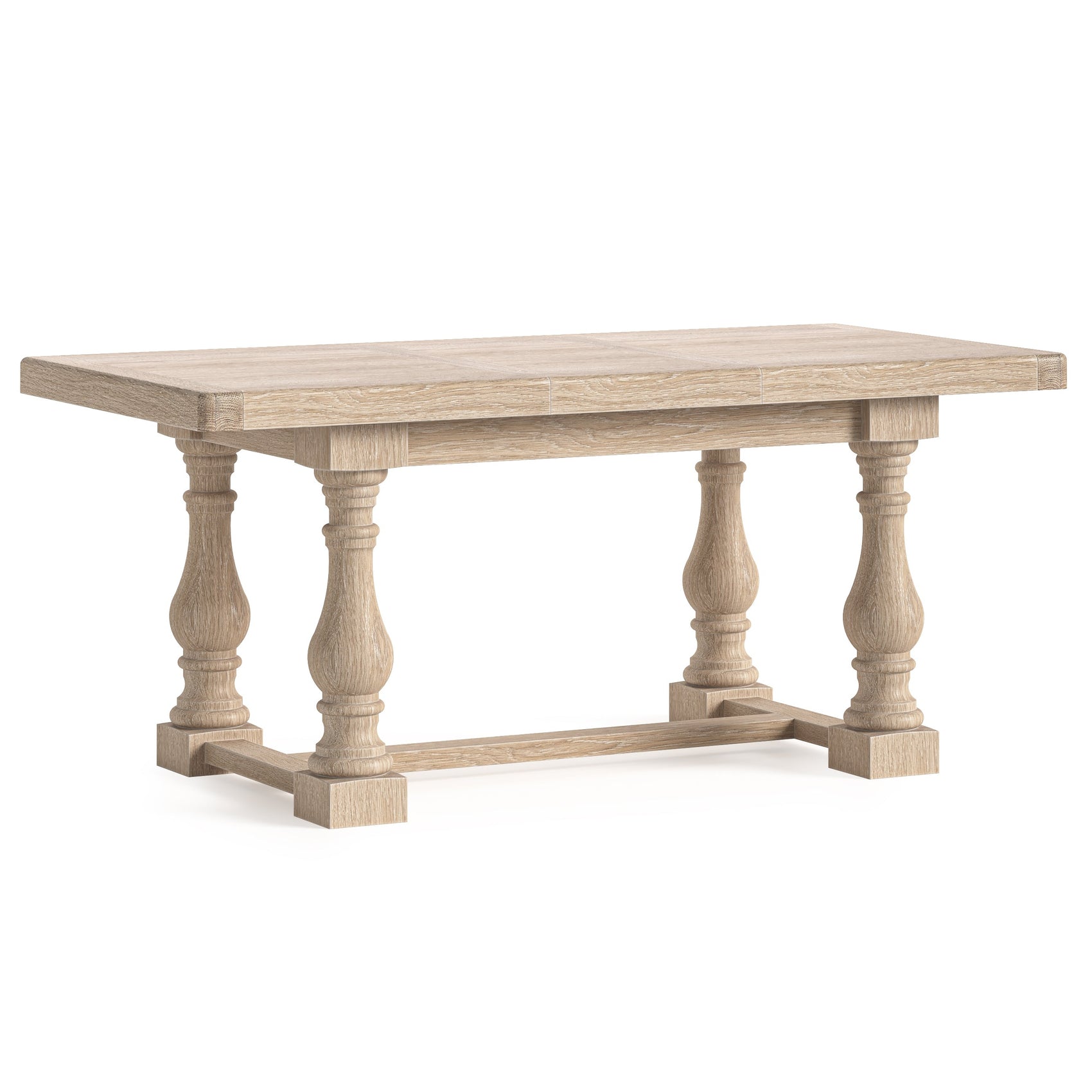 Jackson Whitewash Oak Wood Trestle Extending Dining Table 140/185cm