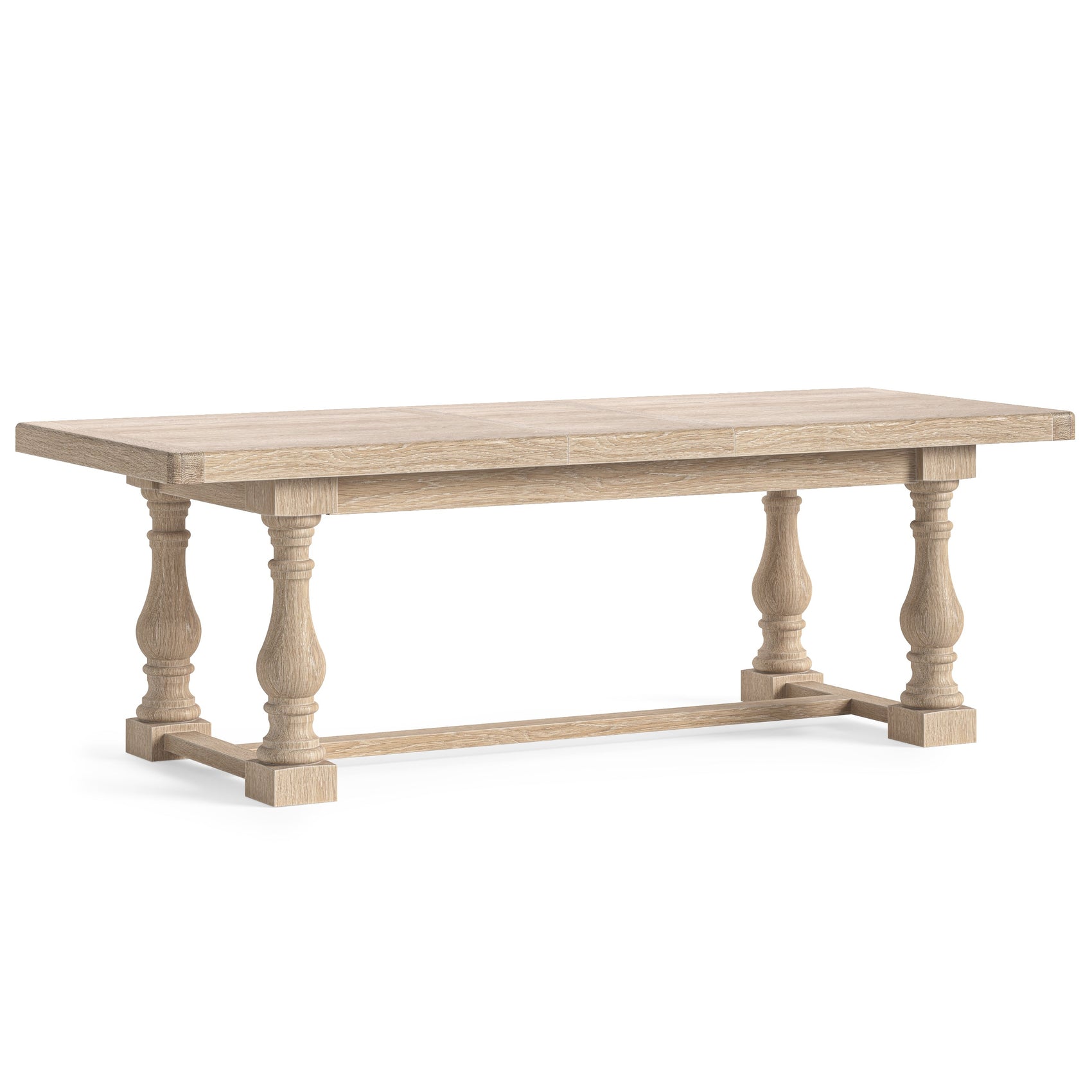 Jackson Whitewash Oak Wood Trestle Extending Dining Table 200/245cm