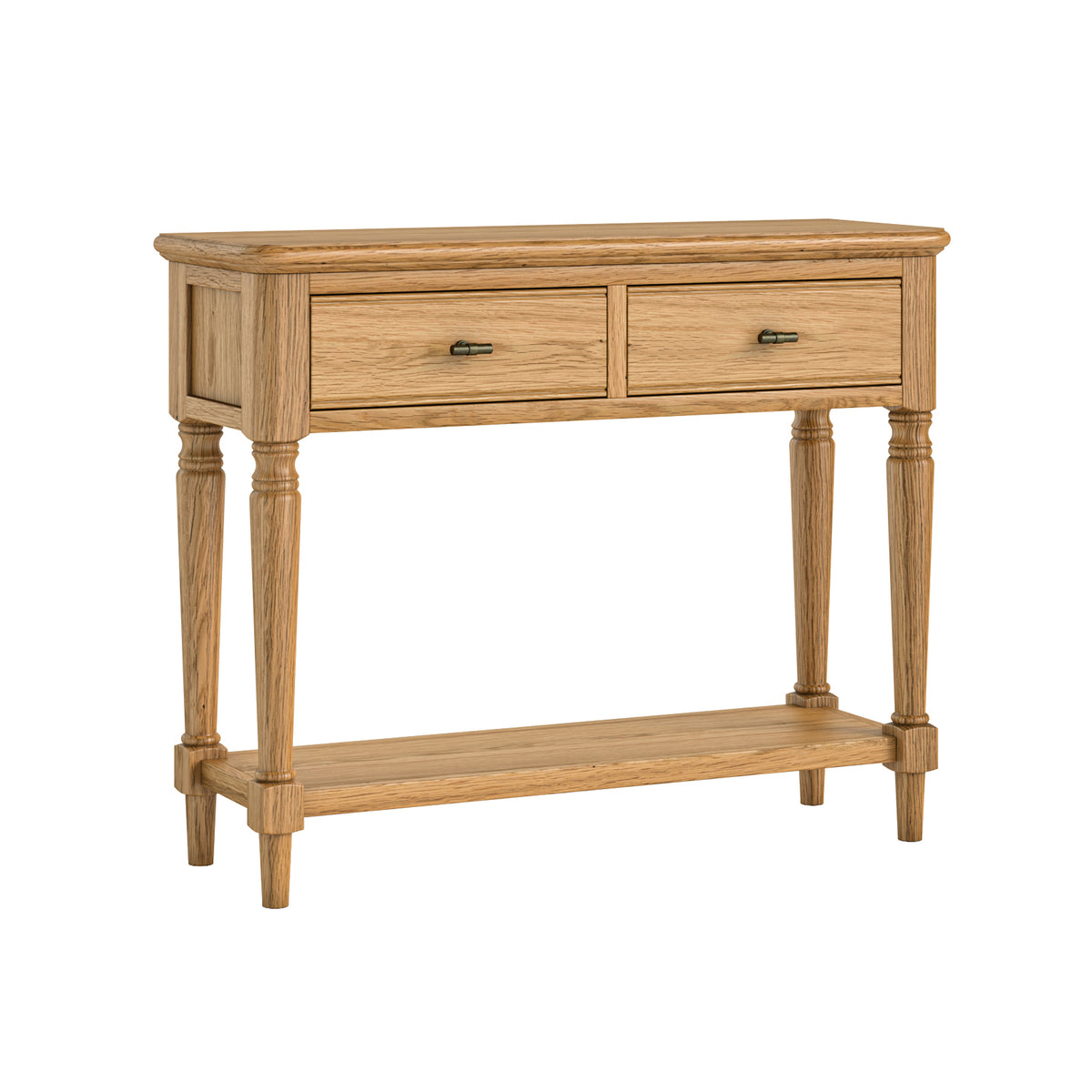Ashcombe Oak Wood Console Table with Shelf