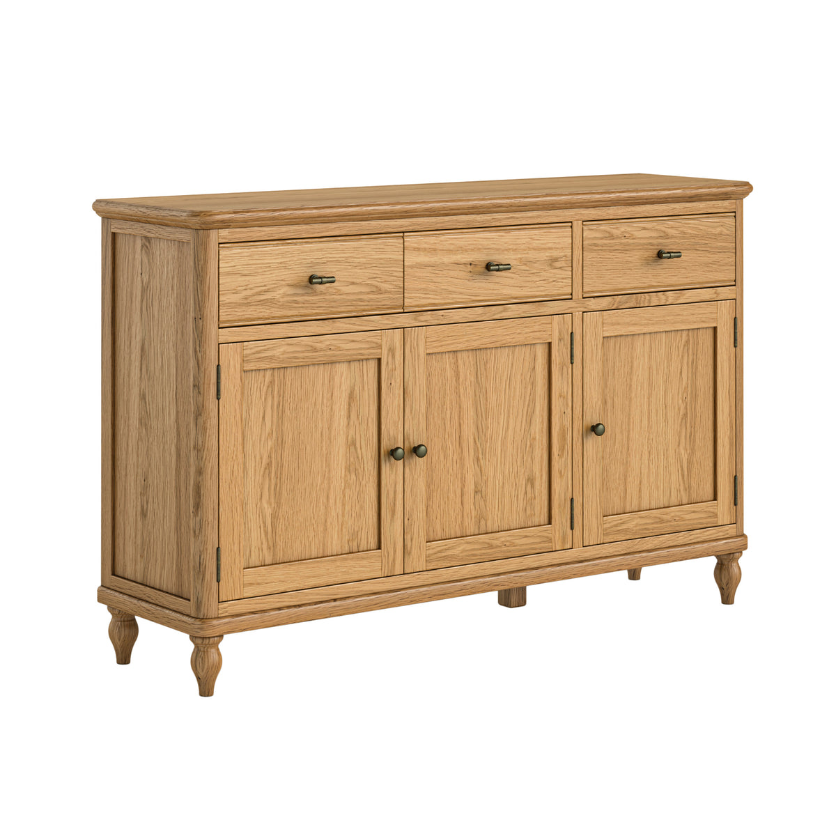Ashcombe Oak Wood 3 Door Sideboad
