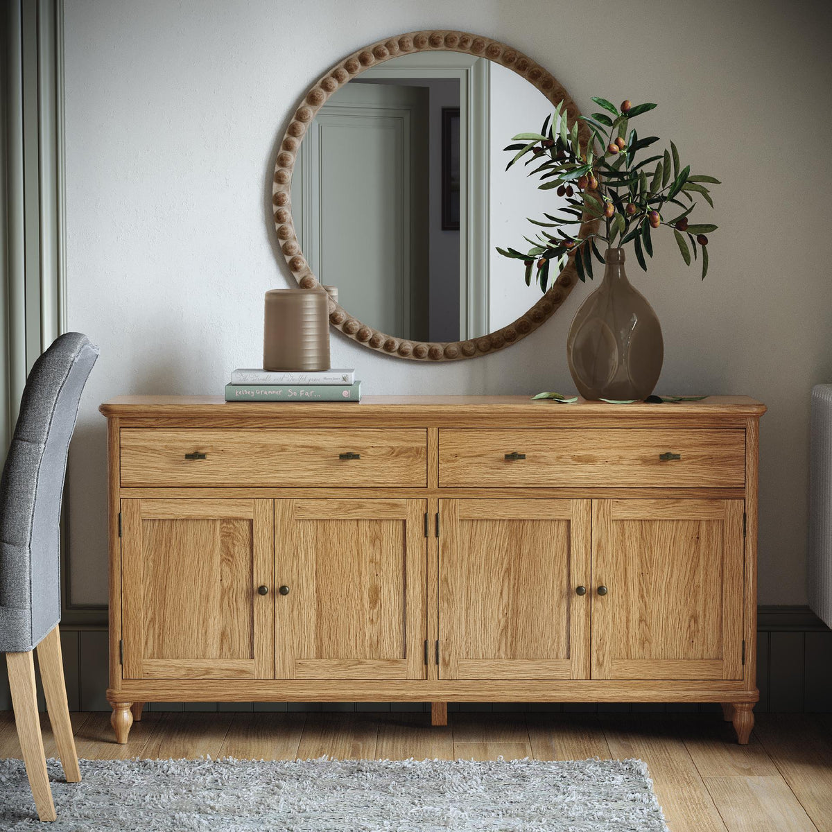 Ashcombe Oak Wood Sideboard - Large