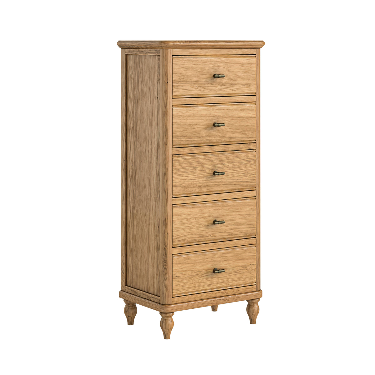 Ashcombe Oak Wood Narrow Tall Boy Chest