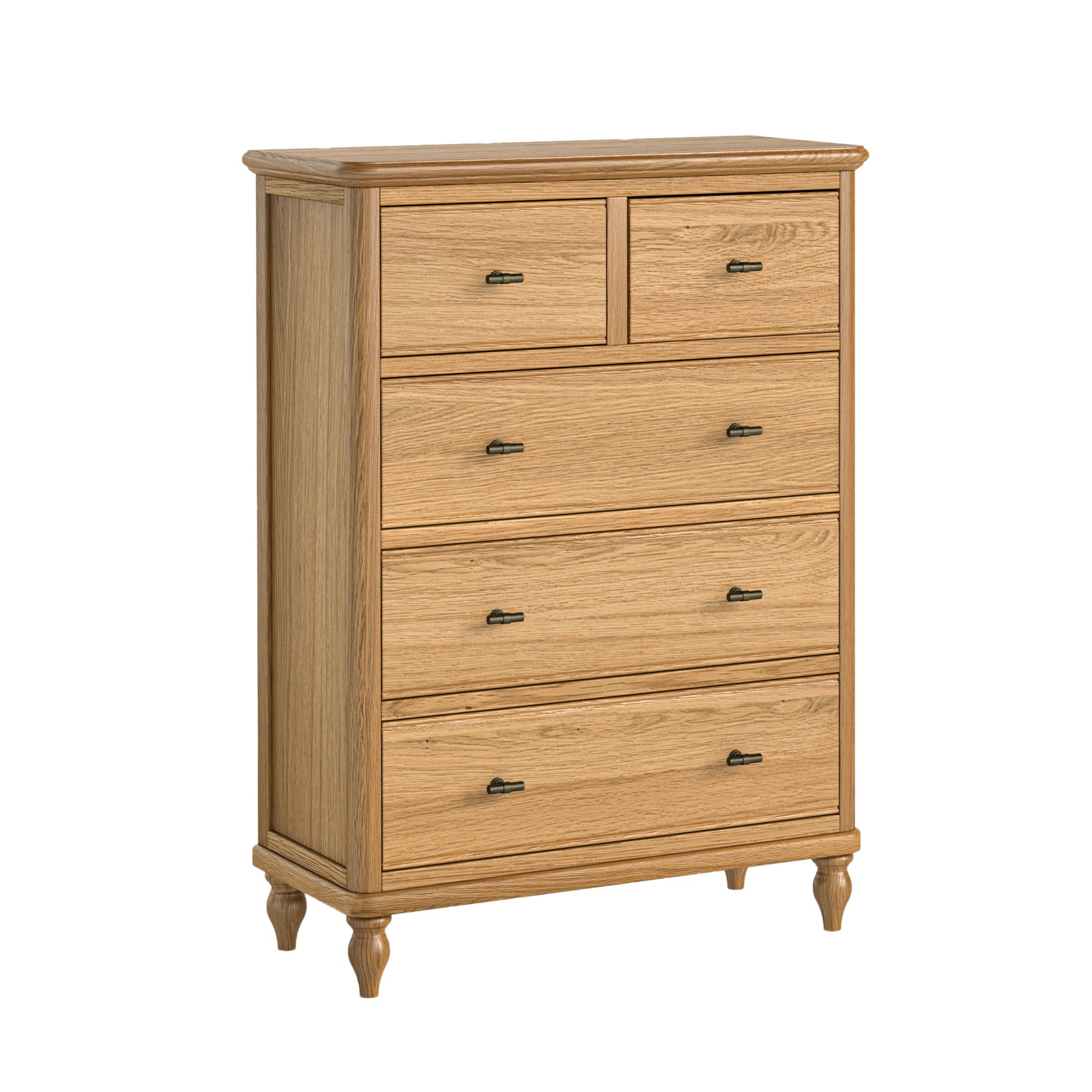 Ashcombe Oak Wood 2 Over 3 Drawer Chest