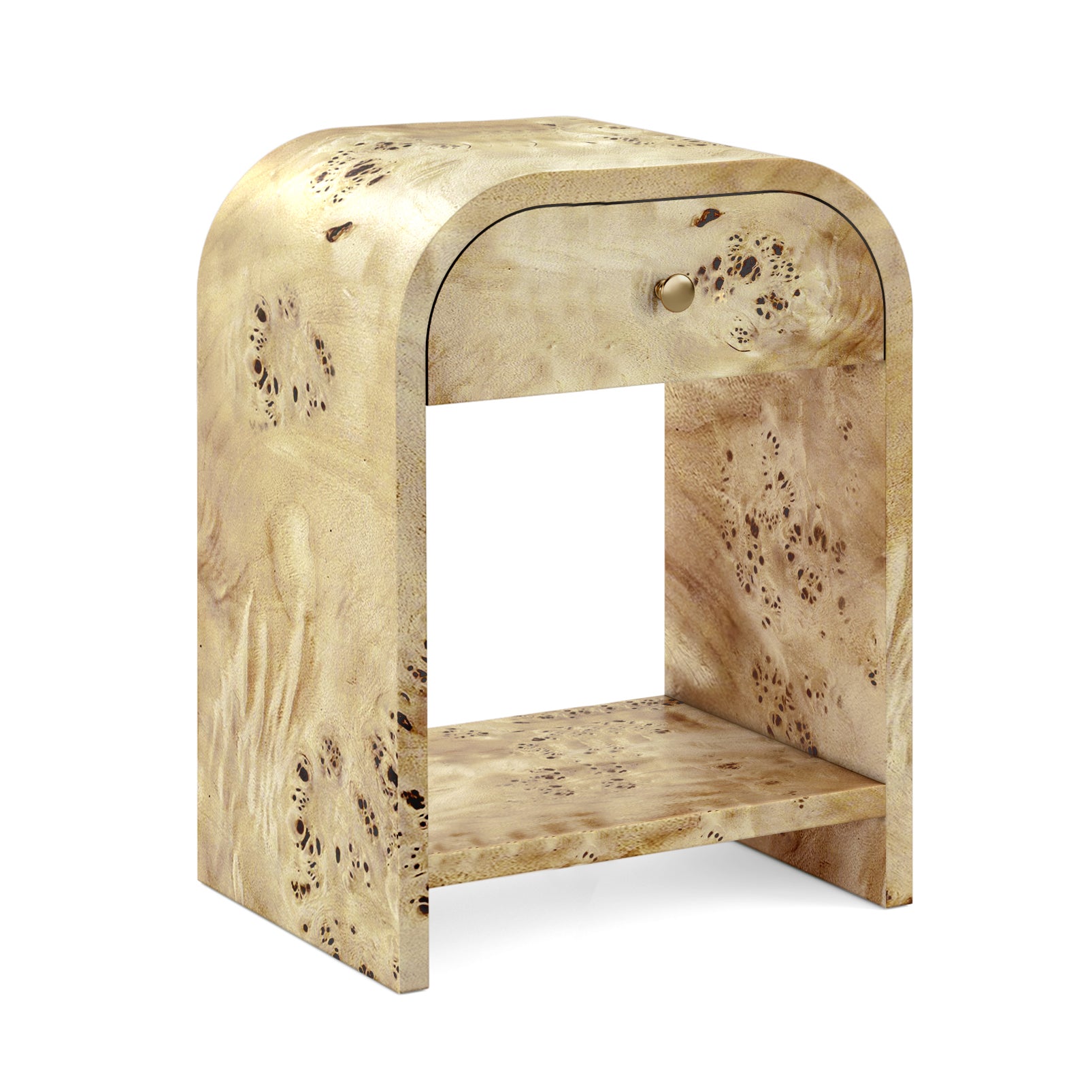 Denver Natural Burl Wood Side Table
