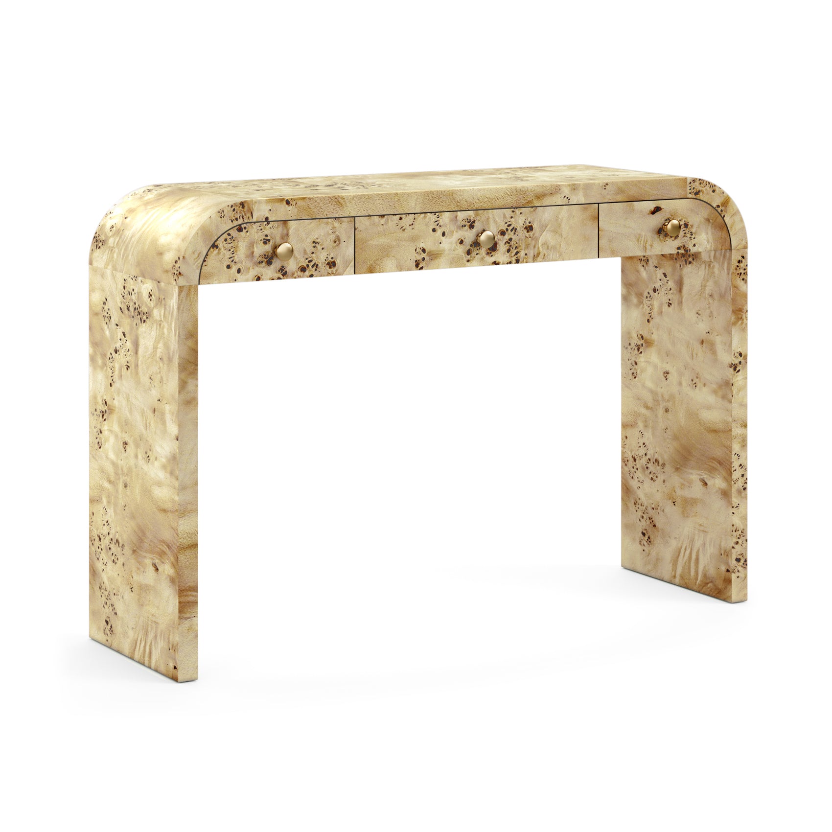 Denver Natural Burl Wood Console Table