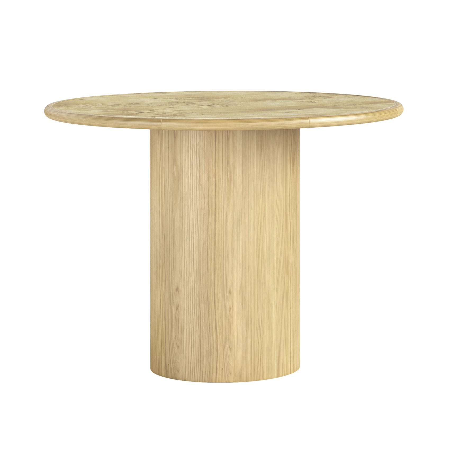 Denver Natural Burl Wood Round Dining Table 100cm