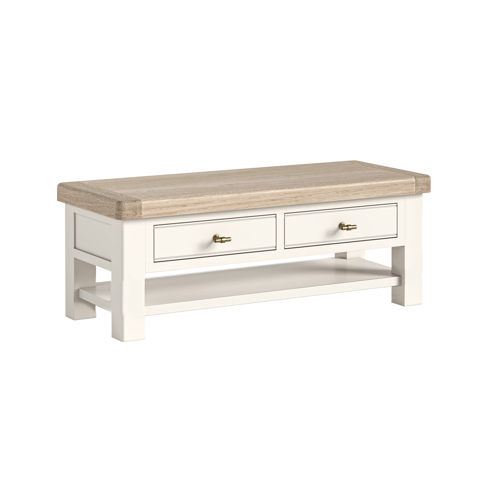 Westbourne Coconut Milk White Oak Wood Rectangle Coffee Table
