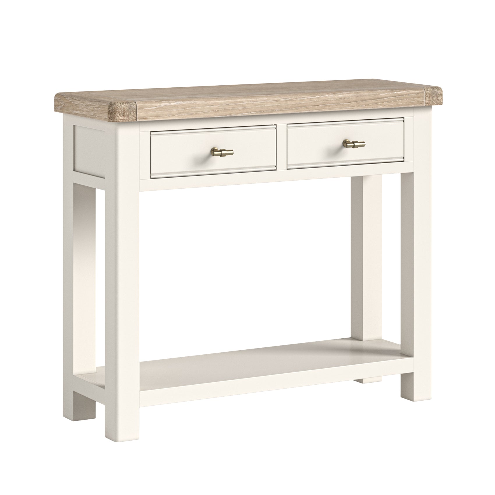 Westbourne Coconut Milk White Oak Wood Console Table
