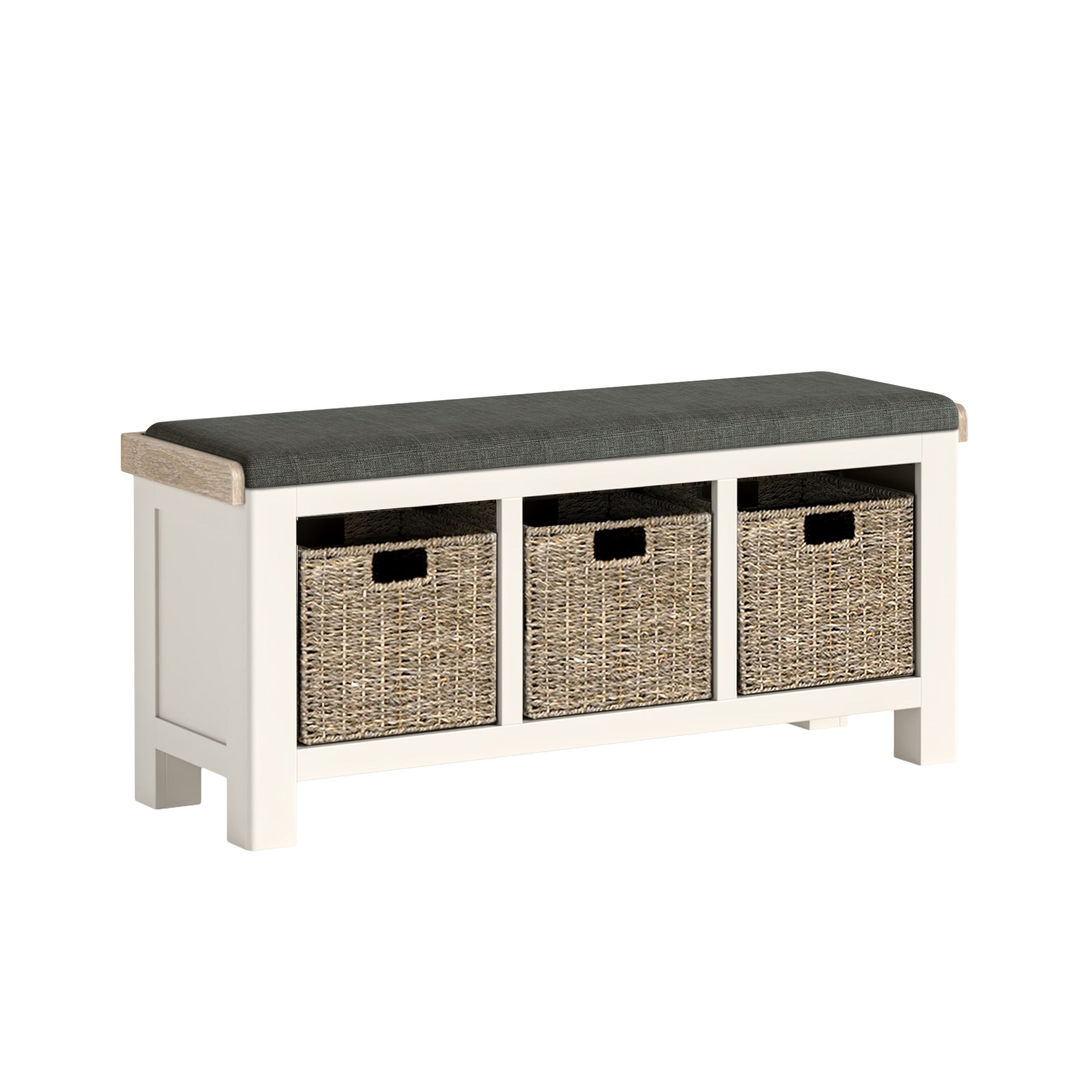 Westbourne Coconut Milk White Oak Wood Storage Bench