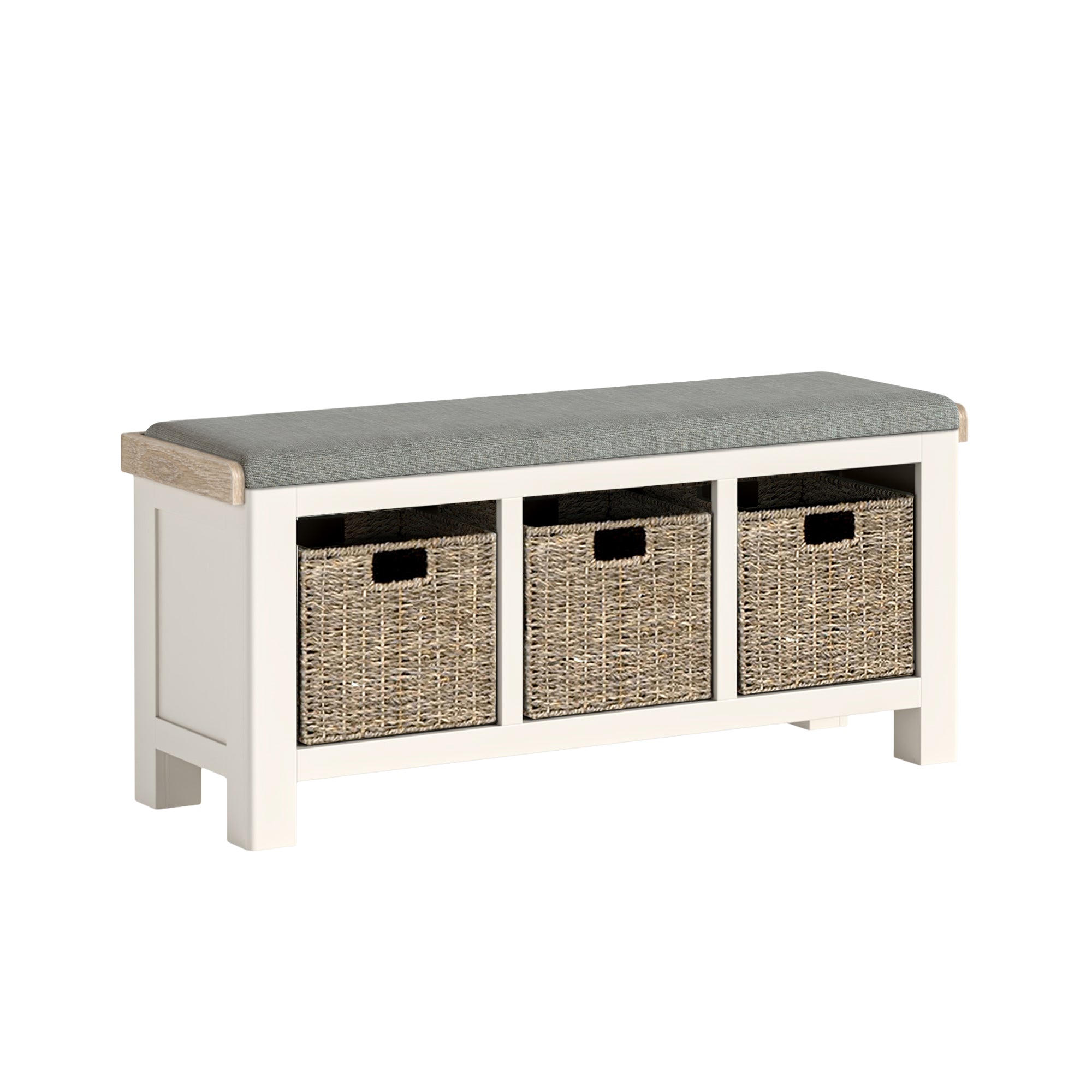 Westbourne Coconut Milk White Oak Wood Storage Bench