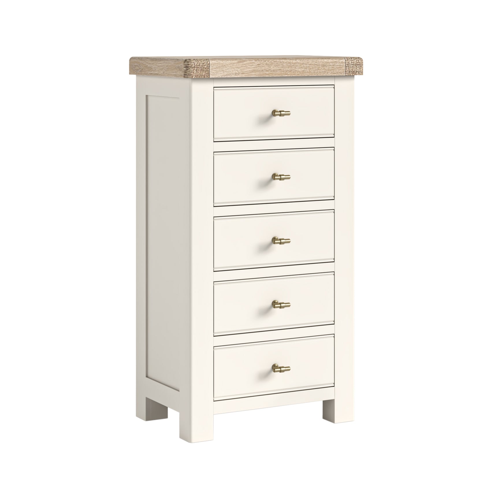 Westbourne Coconut Milk White Oak Wood Tall Boy Chest