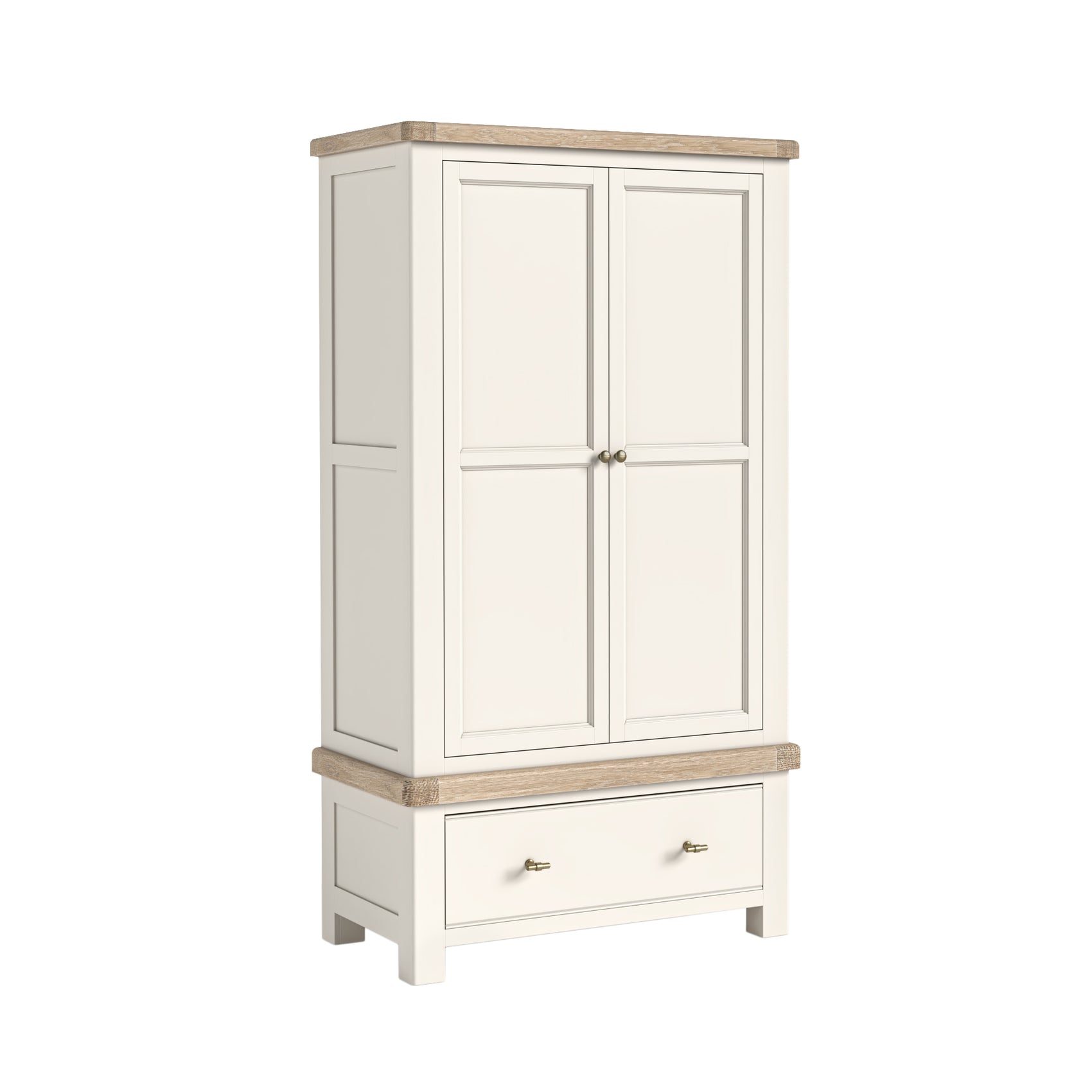 Westbourne Coconut Milk White Oak Wood Gents Wardrobe Top