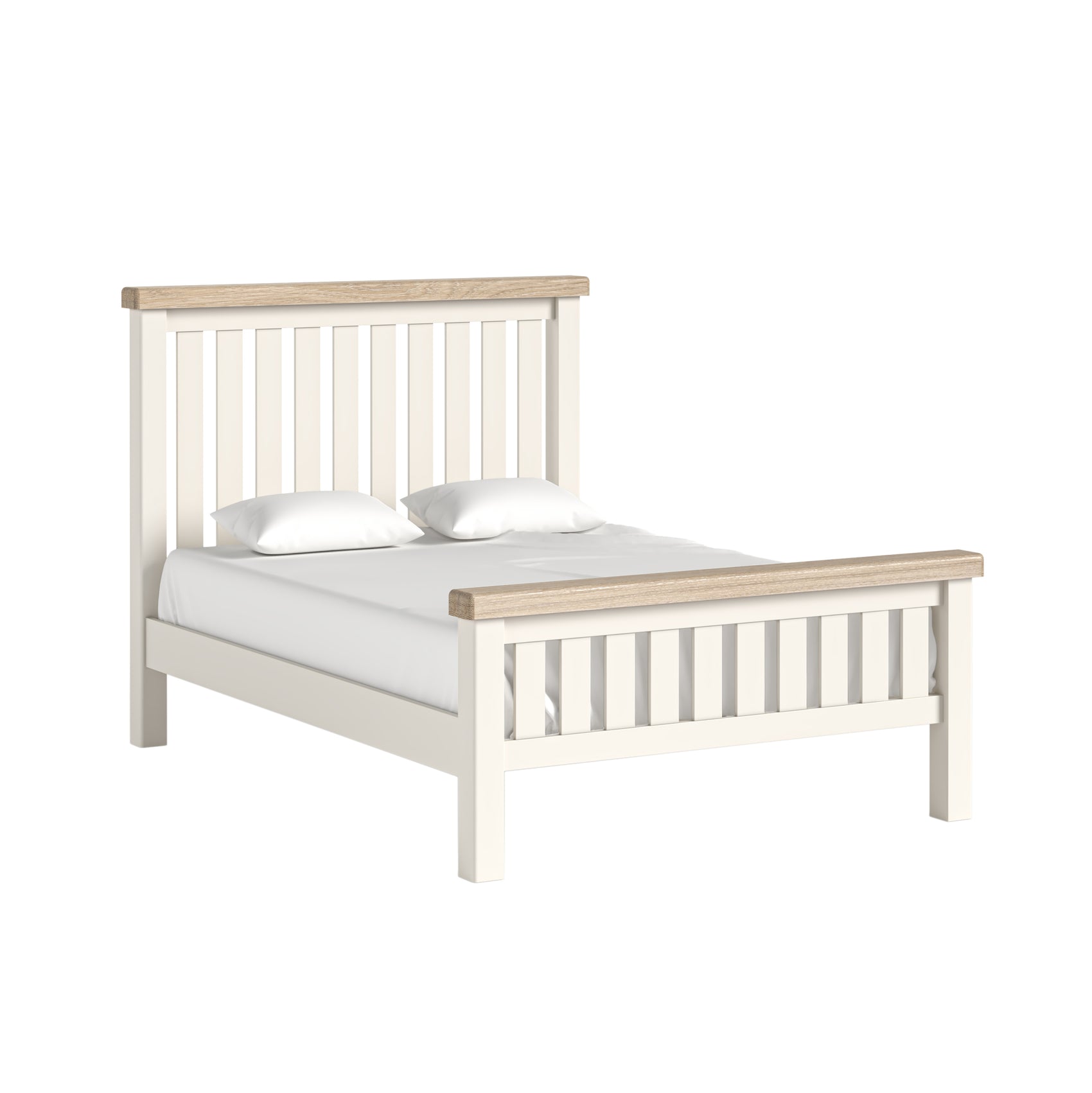 Westbourne Coconut Milk White Oak Wood Double Bed