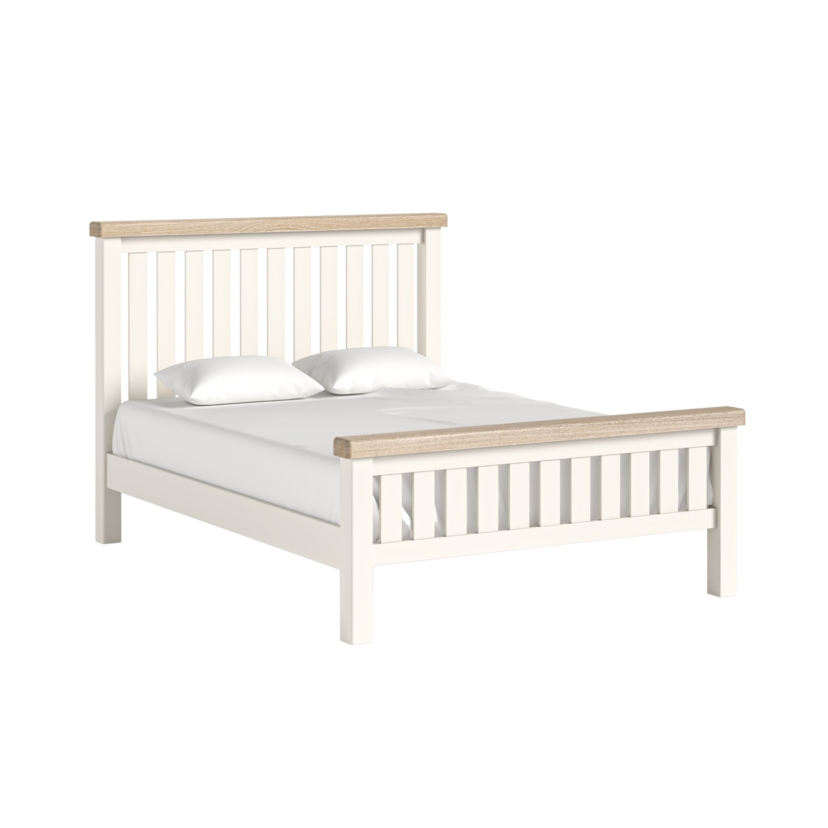 Westbourne Coconut Milk White Oak Wood King Size Bed