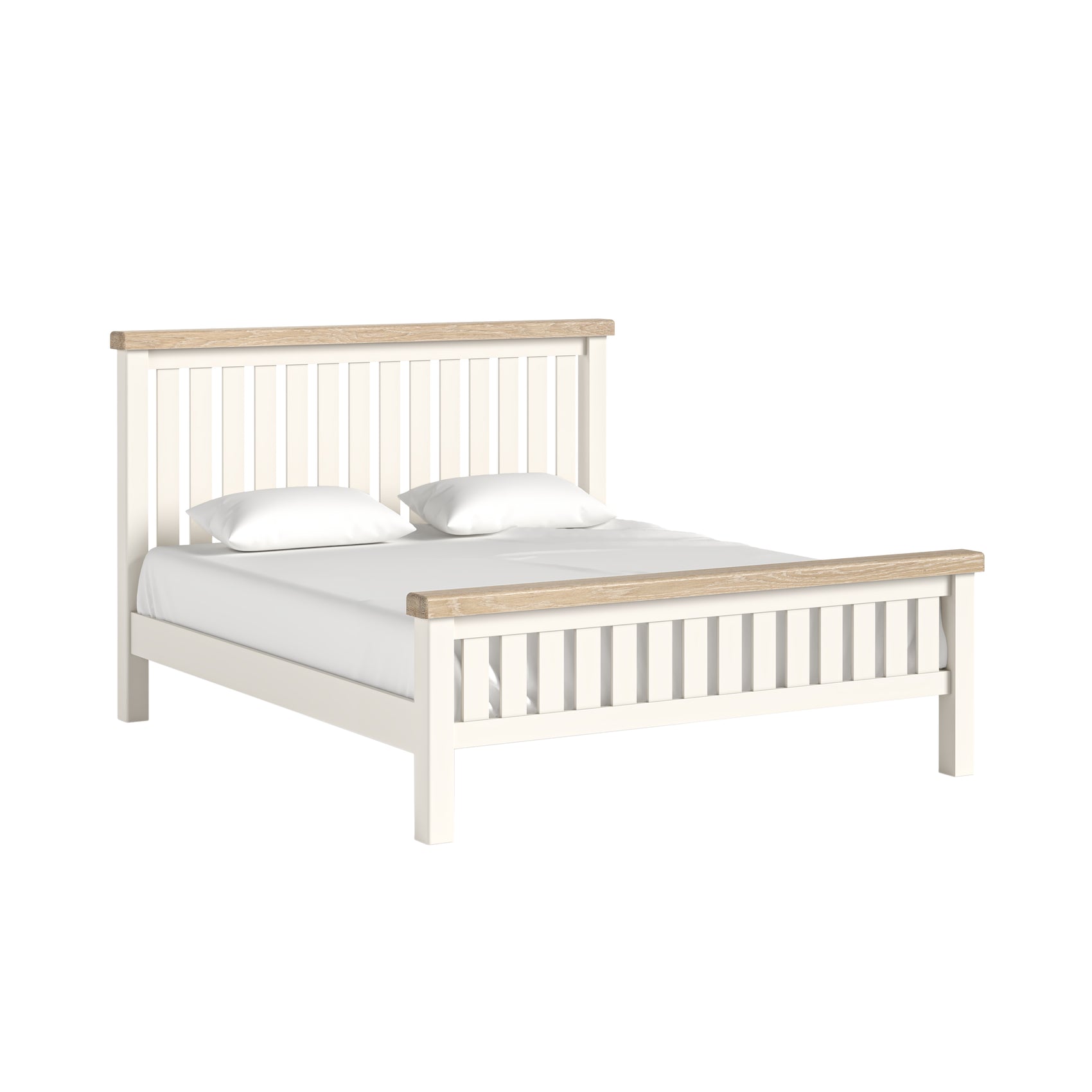 Westbourne Coconut Milk White Oak Wood Super King Size Bed