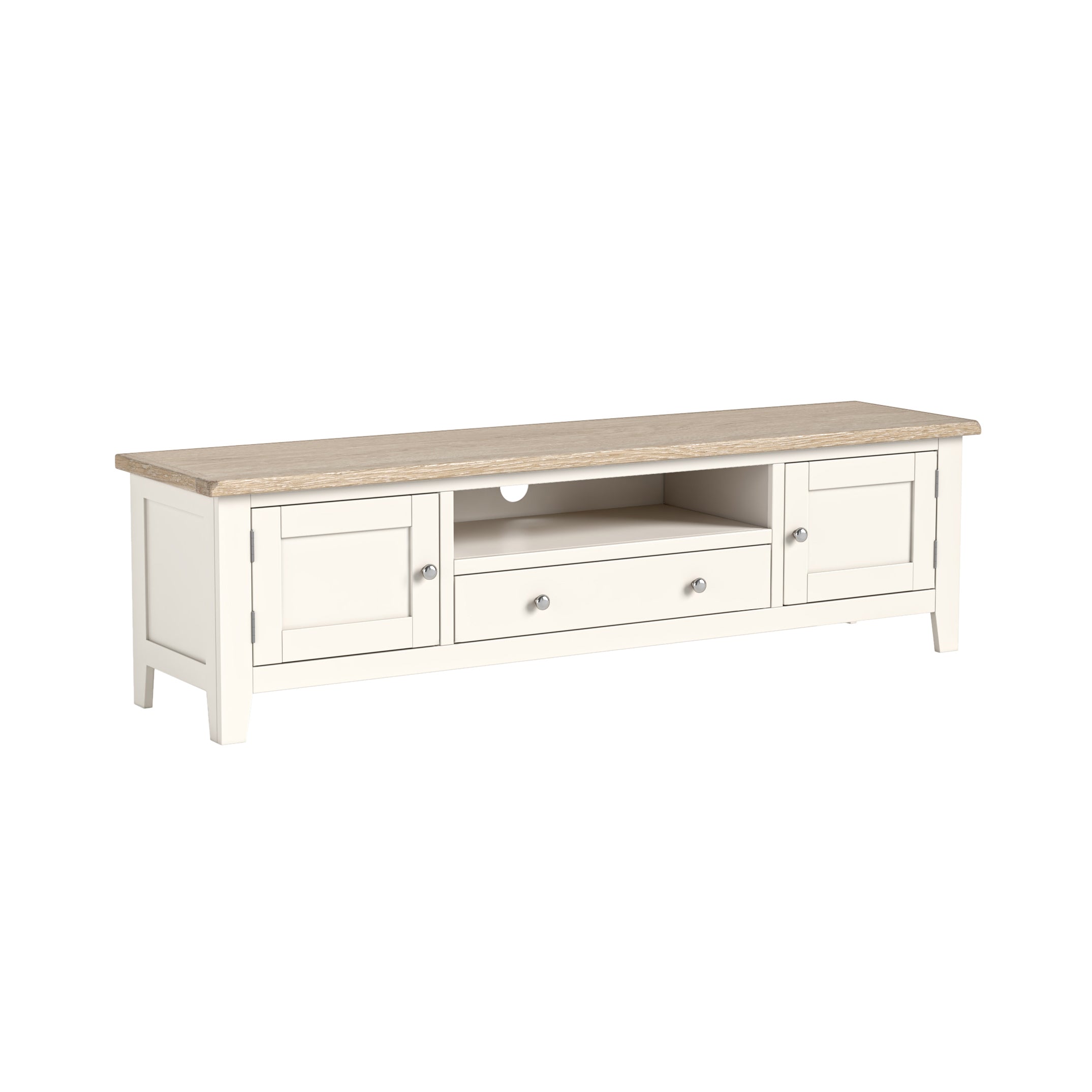 Alderley Coconut White Wood TV Unit 150cm