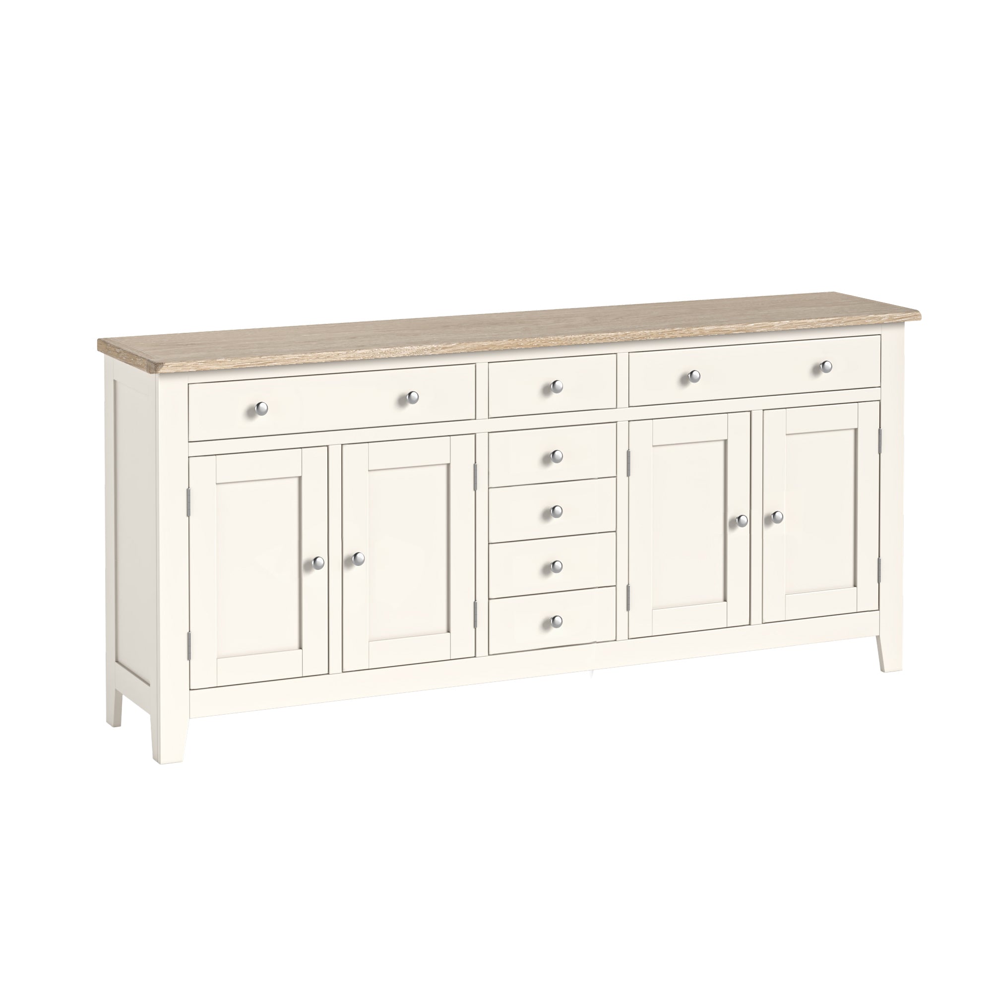 Alderley Coconut White Wood 4 Door Sideboard - Extra Large