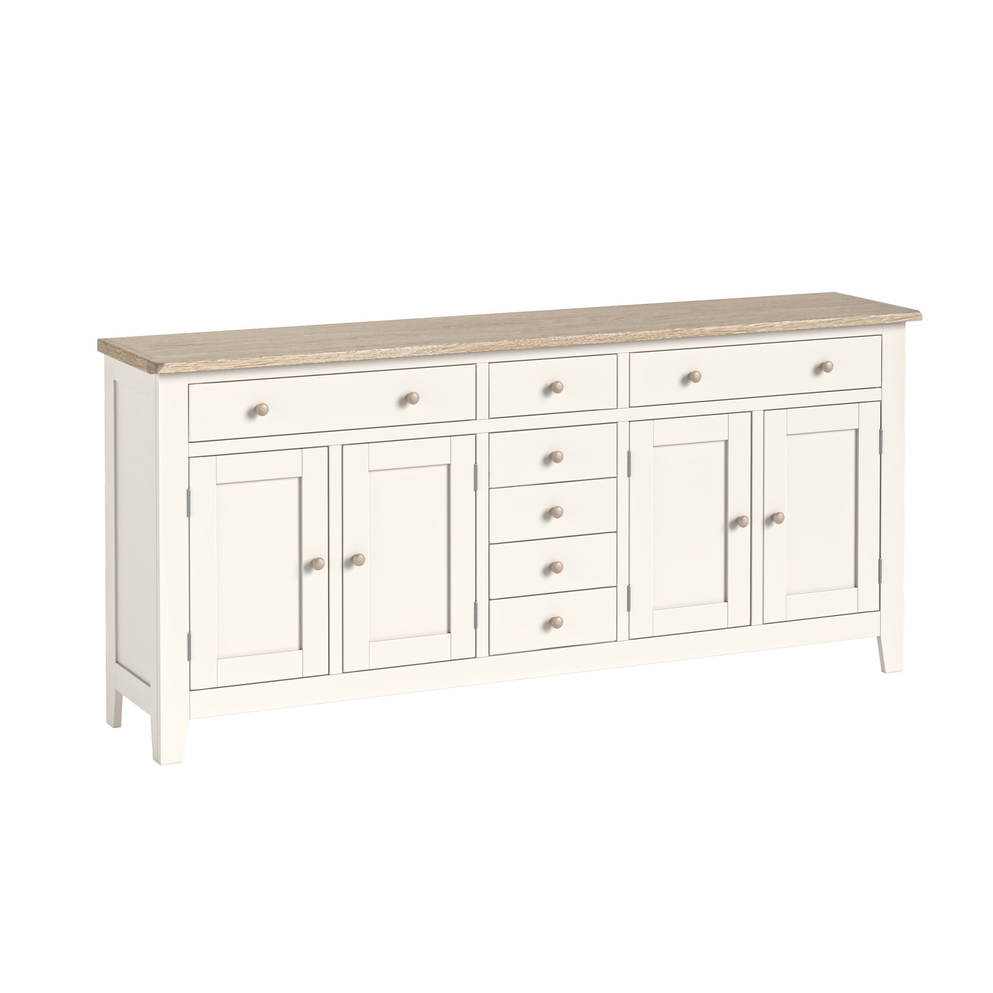 Alderley Coconut White Wood 4 Door Sideboard - Extra Large