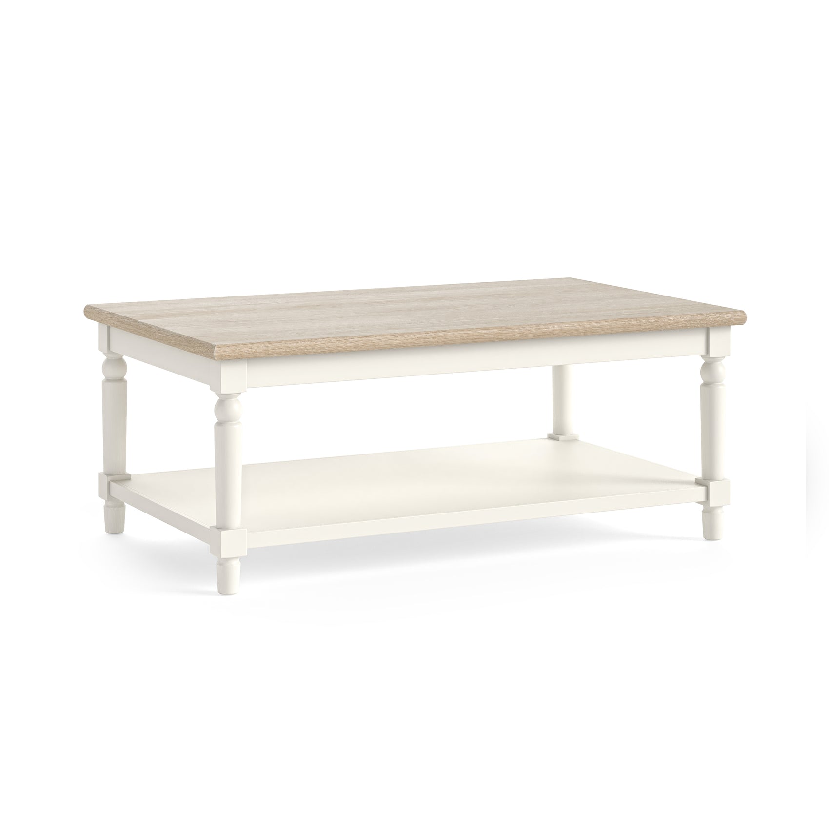 Burford Coconut Milk White Wood Rectangle Coffee Table