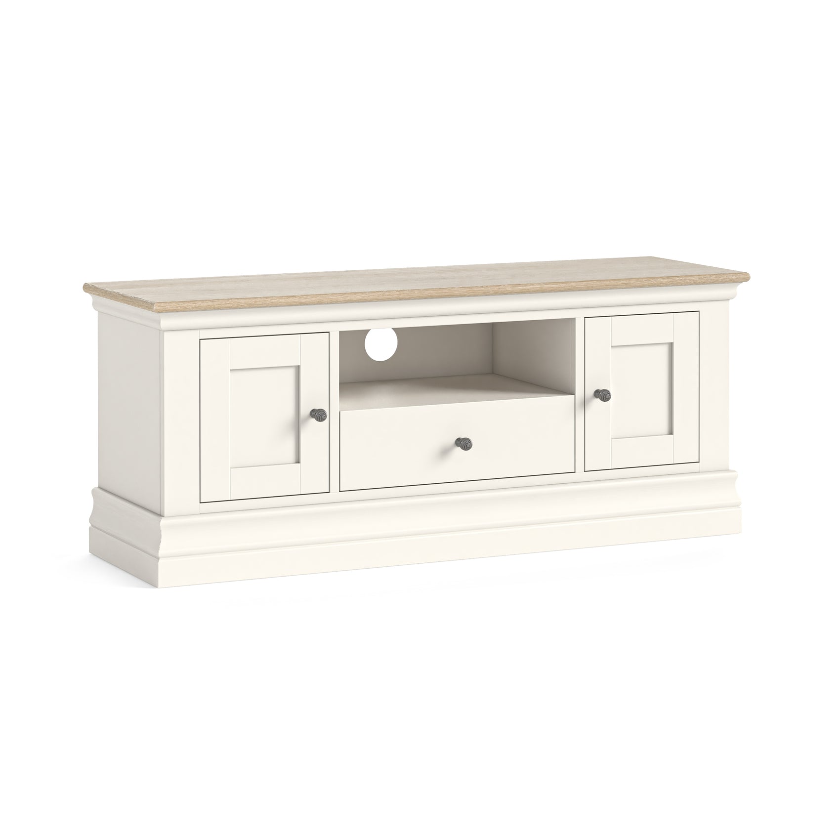 Burford Coconut Milk White Wood TV Unit 120cm