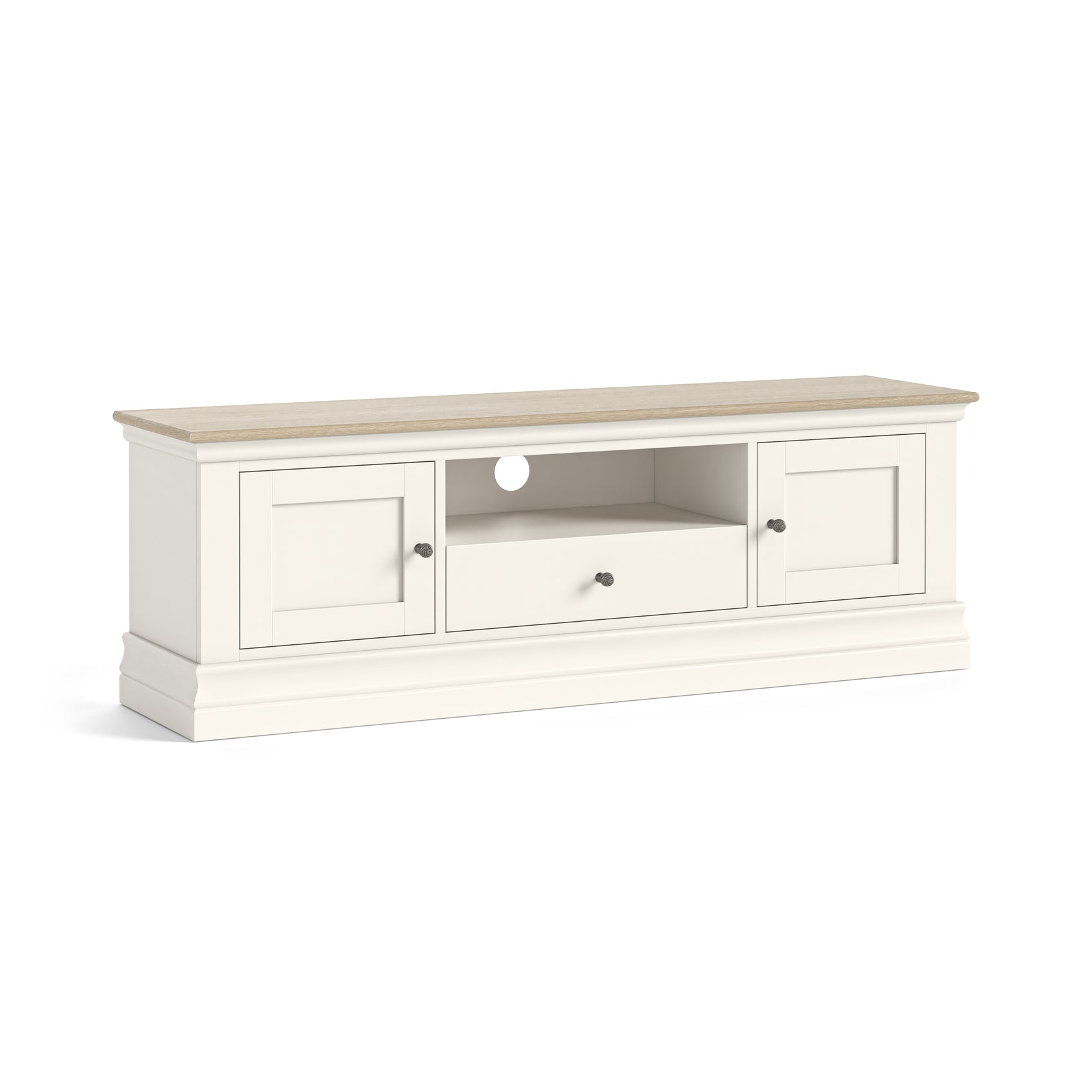 Burford Coconut Milk White Wood TV Unit 150cm