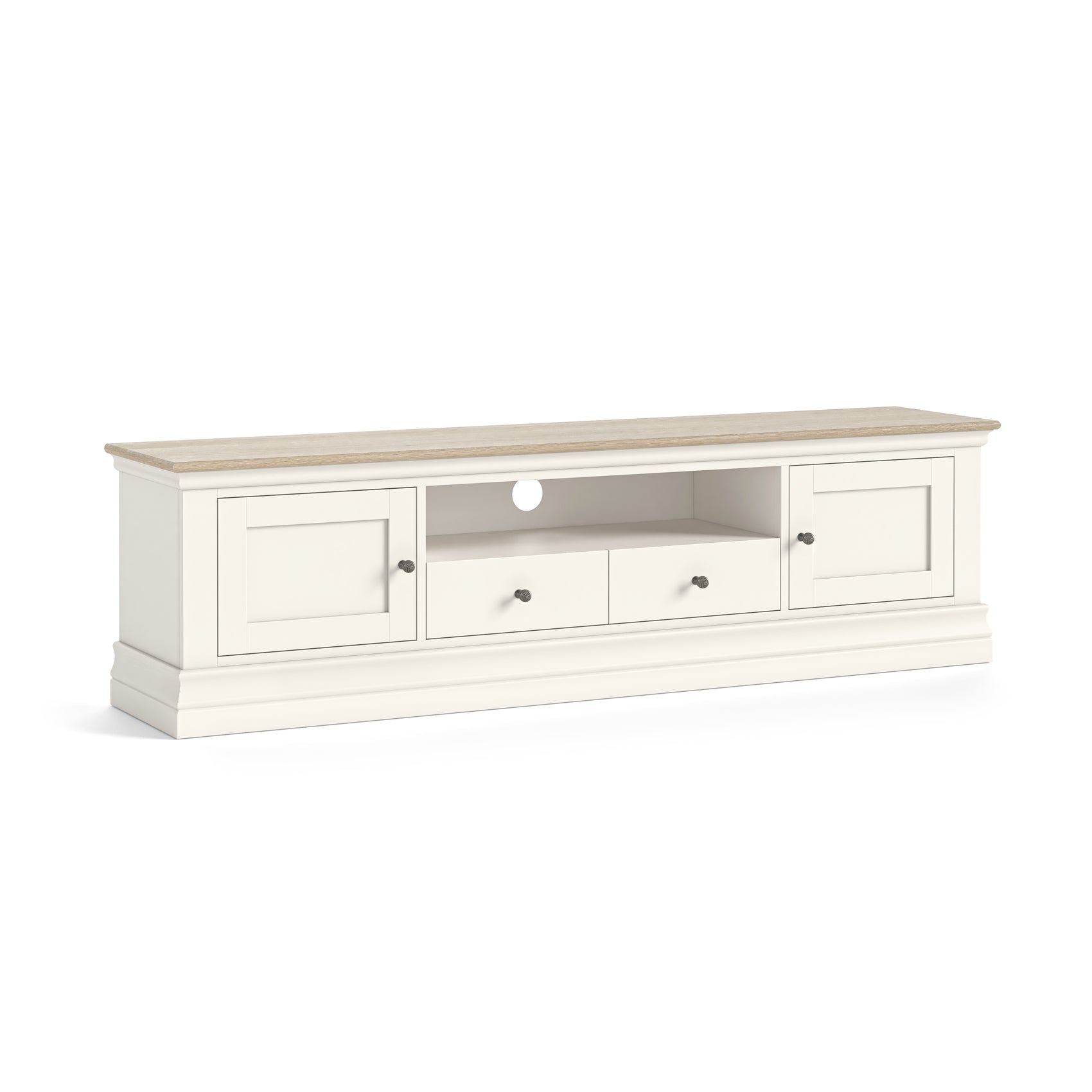 Burford Coconut Milk White Wood TV Unit 1800