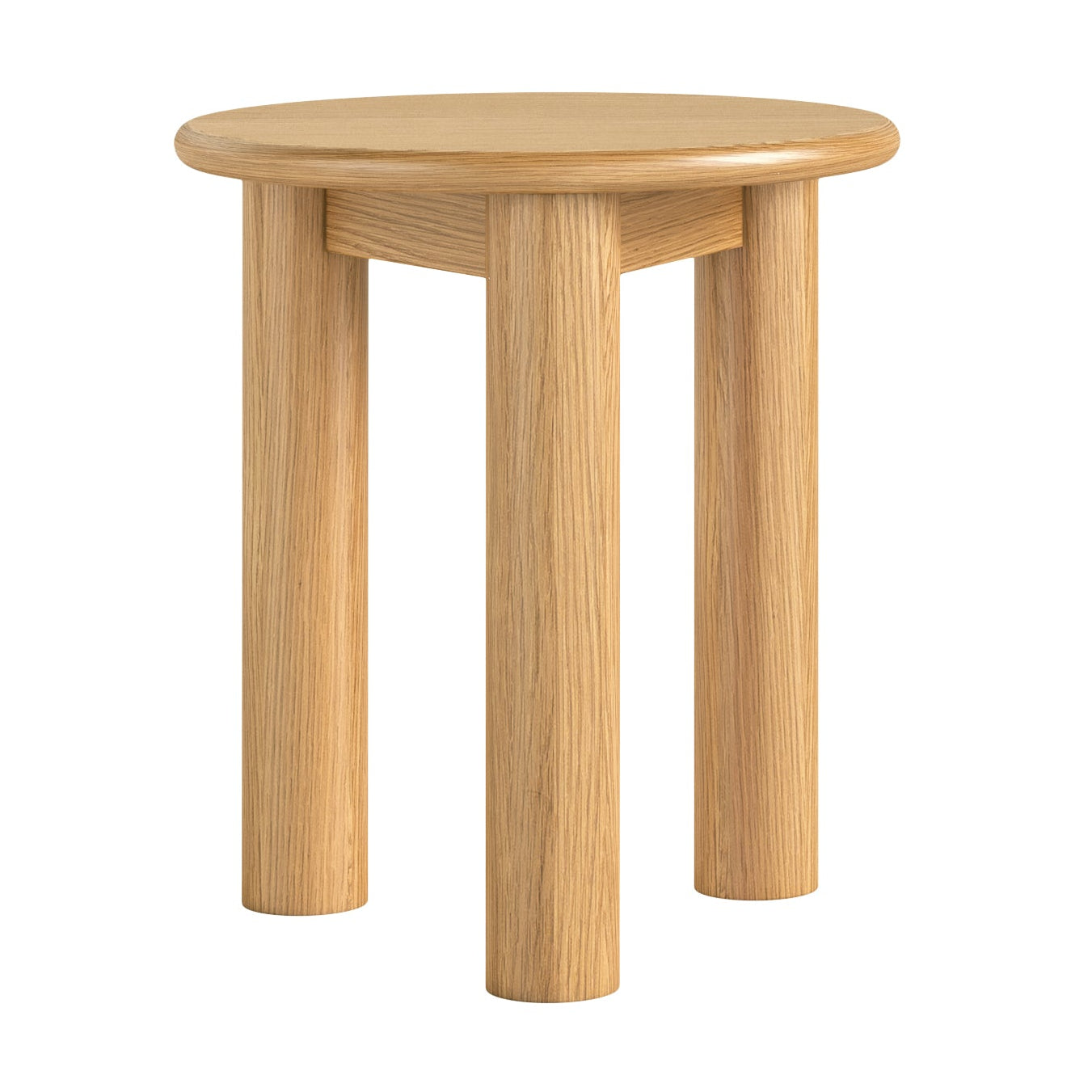 Solara Natural Oak Wood Round Side Table 3 Legged