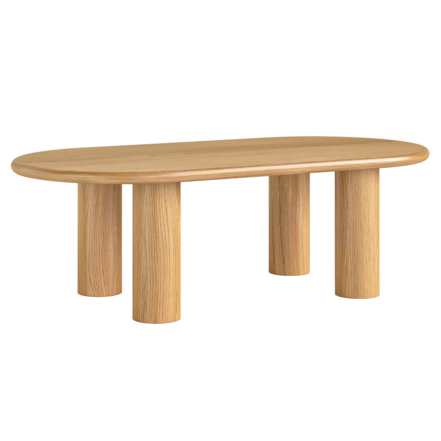 Solara Natural Oak Wood Oval Coffee Table