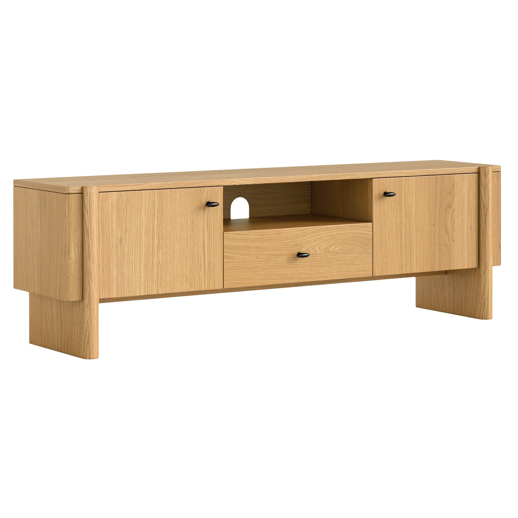 Solara Natural Oak Wood TV Unit 160cm