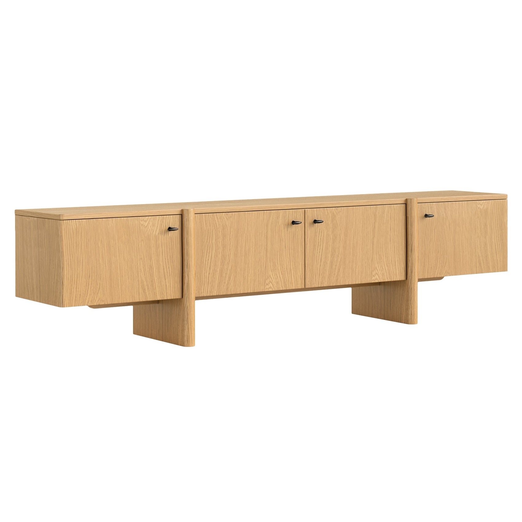 Solara Natural Oak Wood TV Unit 210cm