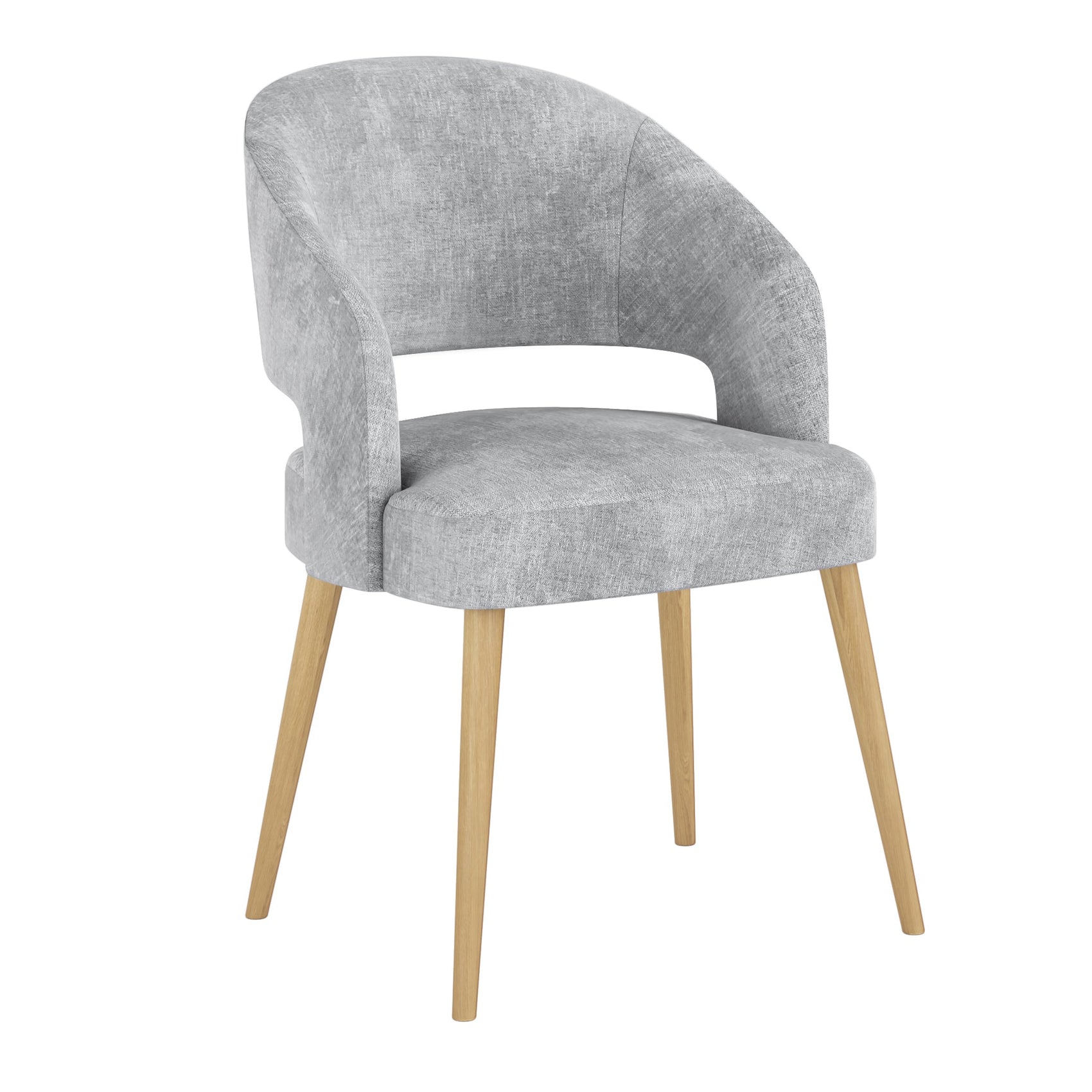 Set of 2 Orin Light Grey & Natural Wood Dining Chairs