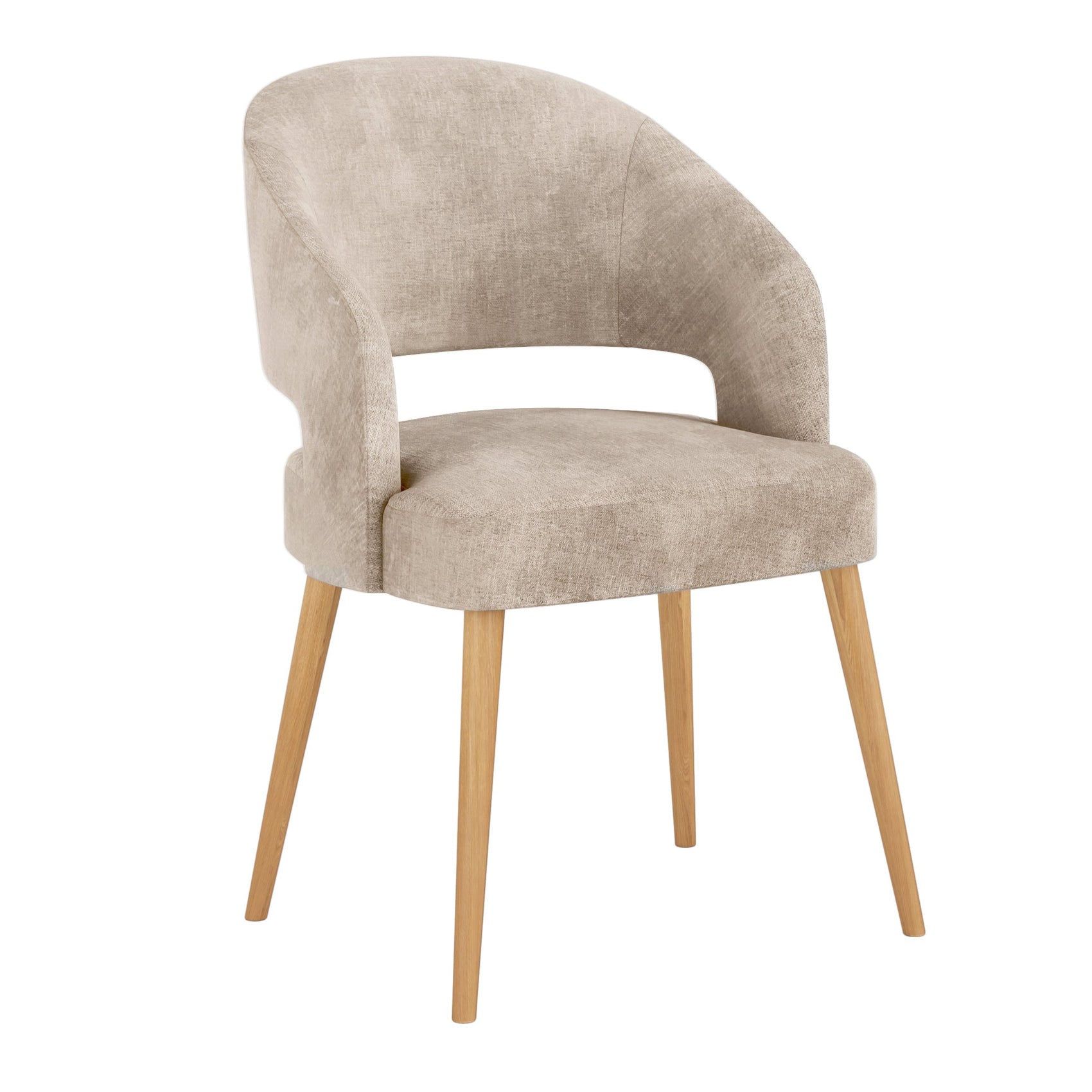 Set of 2 Orin Monaco Oatmeal & Natural Wood Dining Chairs
