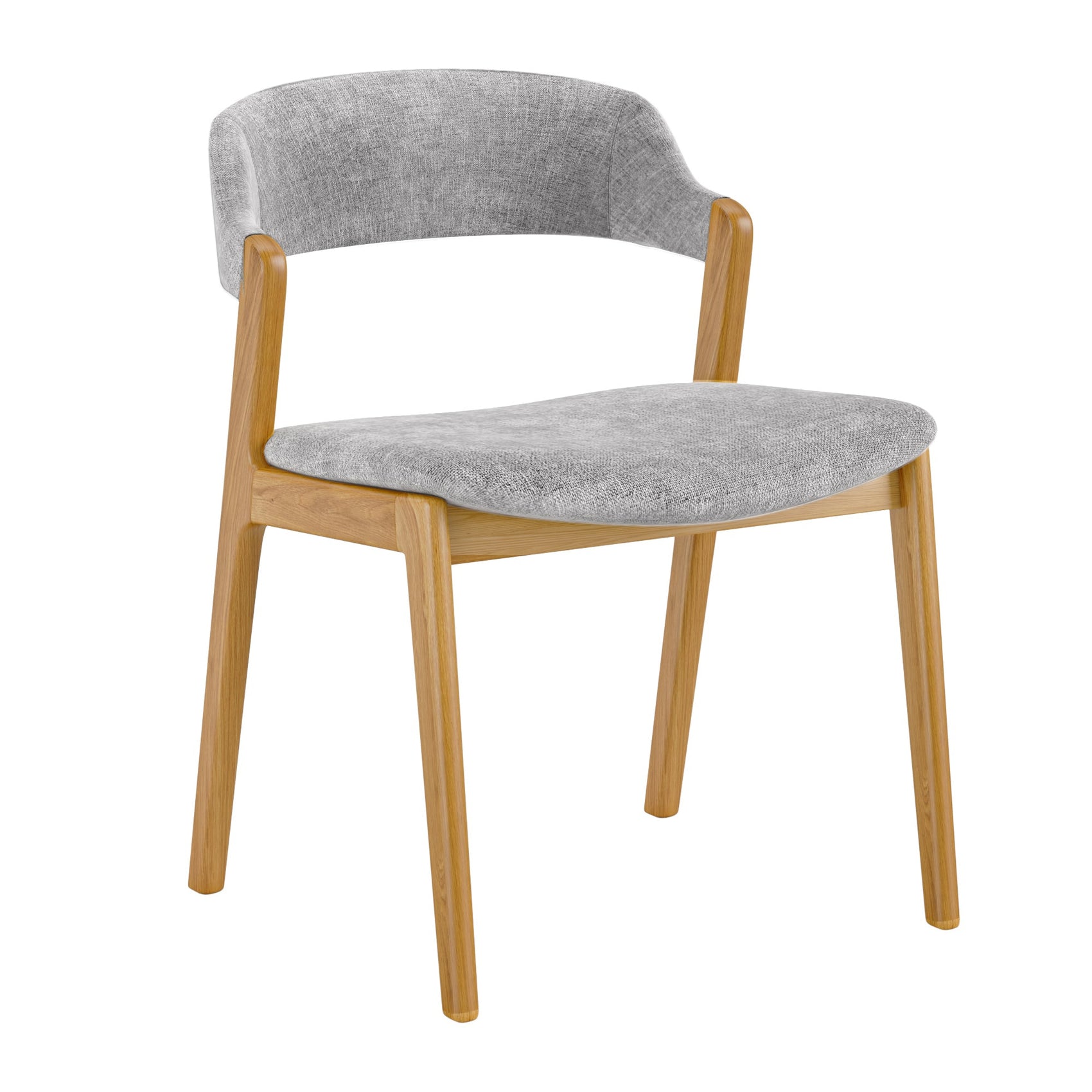 Set Of 2 Theo Light Grey & Natural Wood Dining Chairs