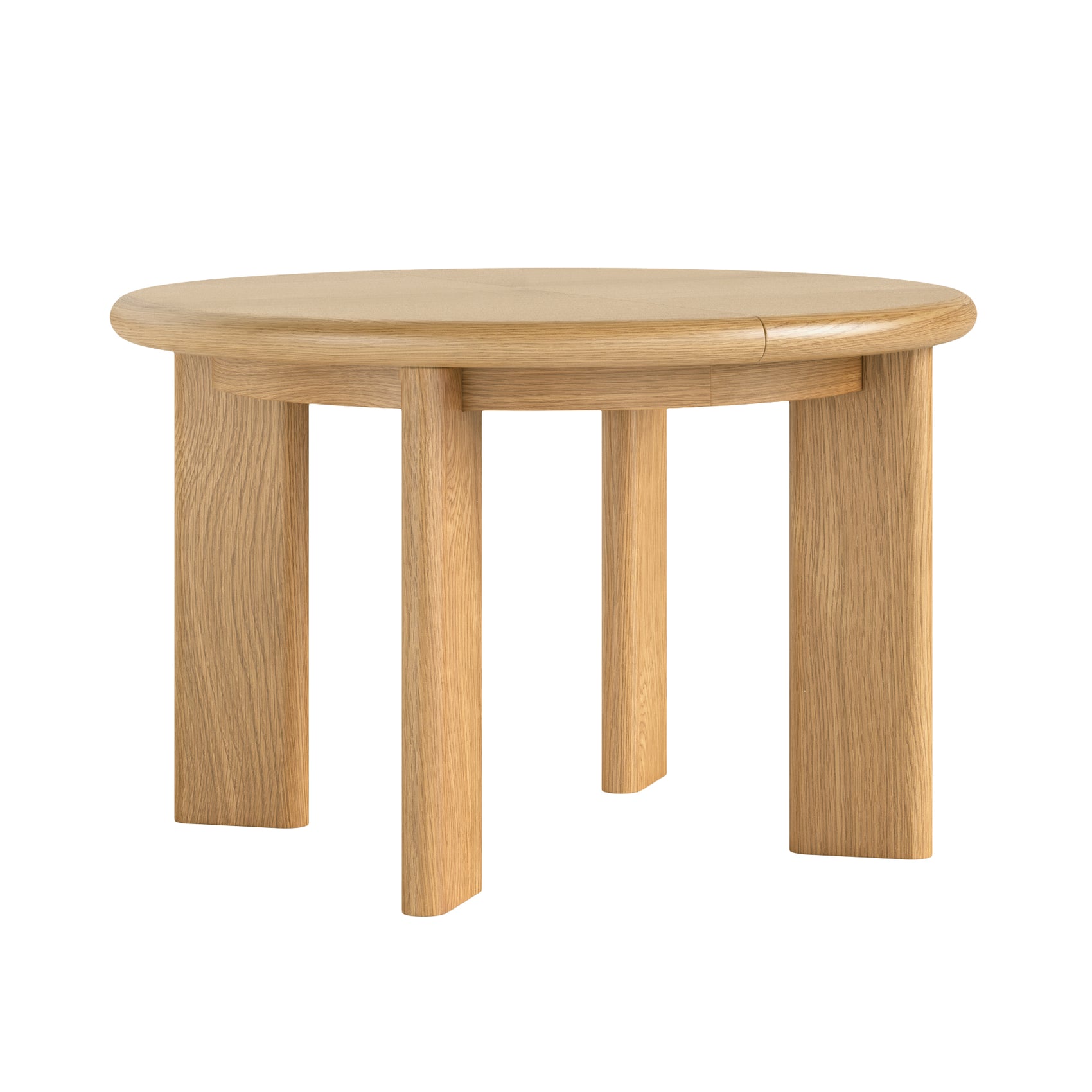 Solara Natural Oak Wood Round To Oval Extending Dining Table 120/170cm