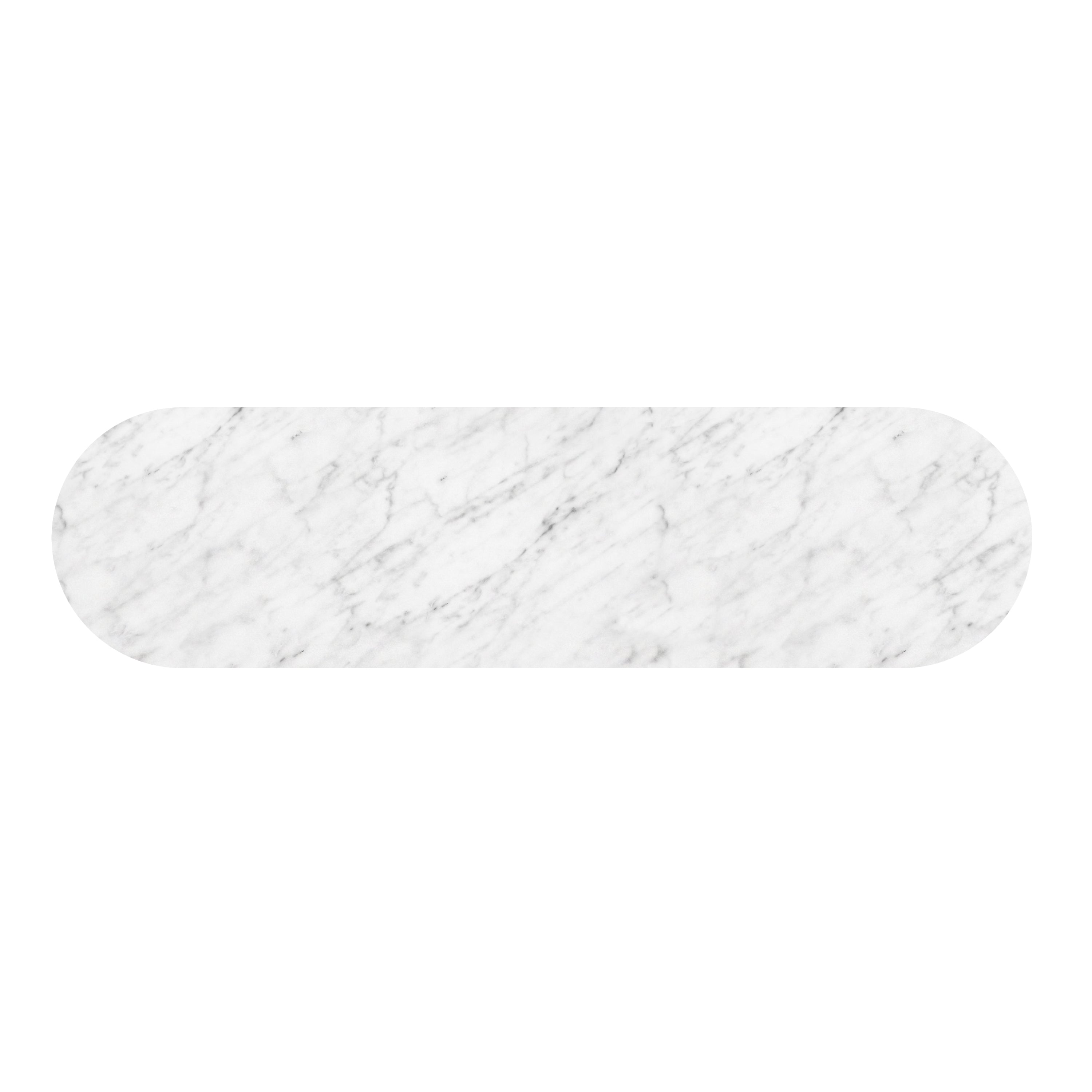 Monroe Grey Ribbed Mango Wood & White Marble Sideboard - Large