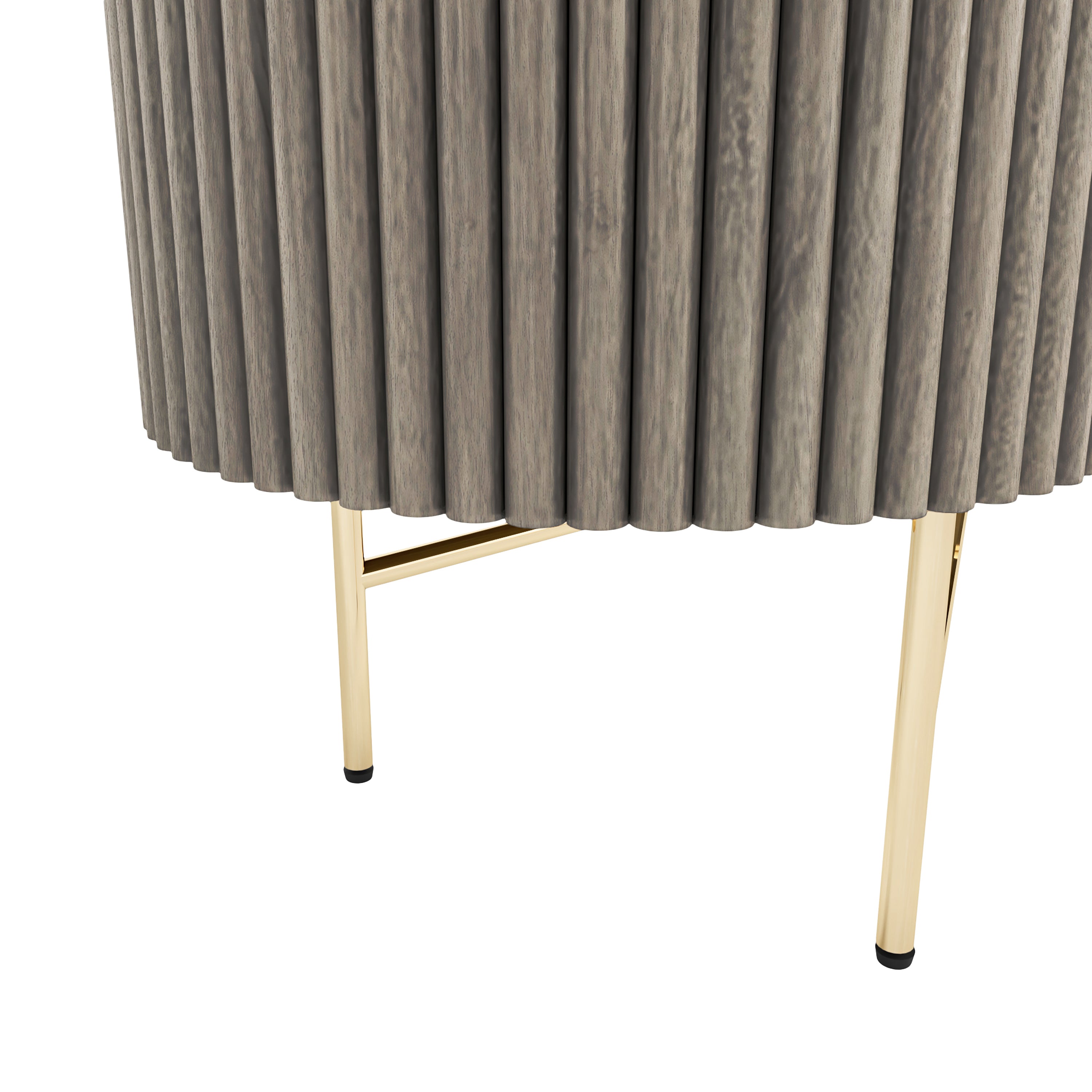 Monroe Grey Ribbed Mango Wood & White Marble Sideboard - Large